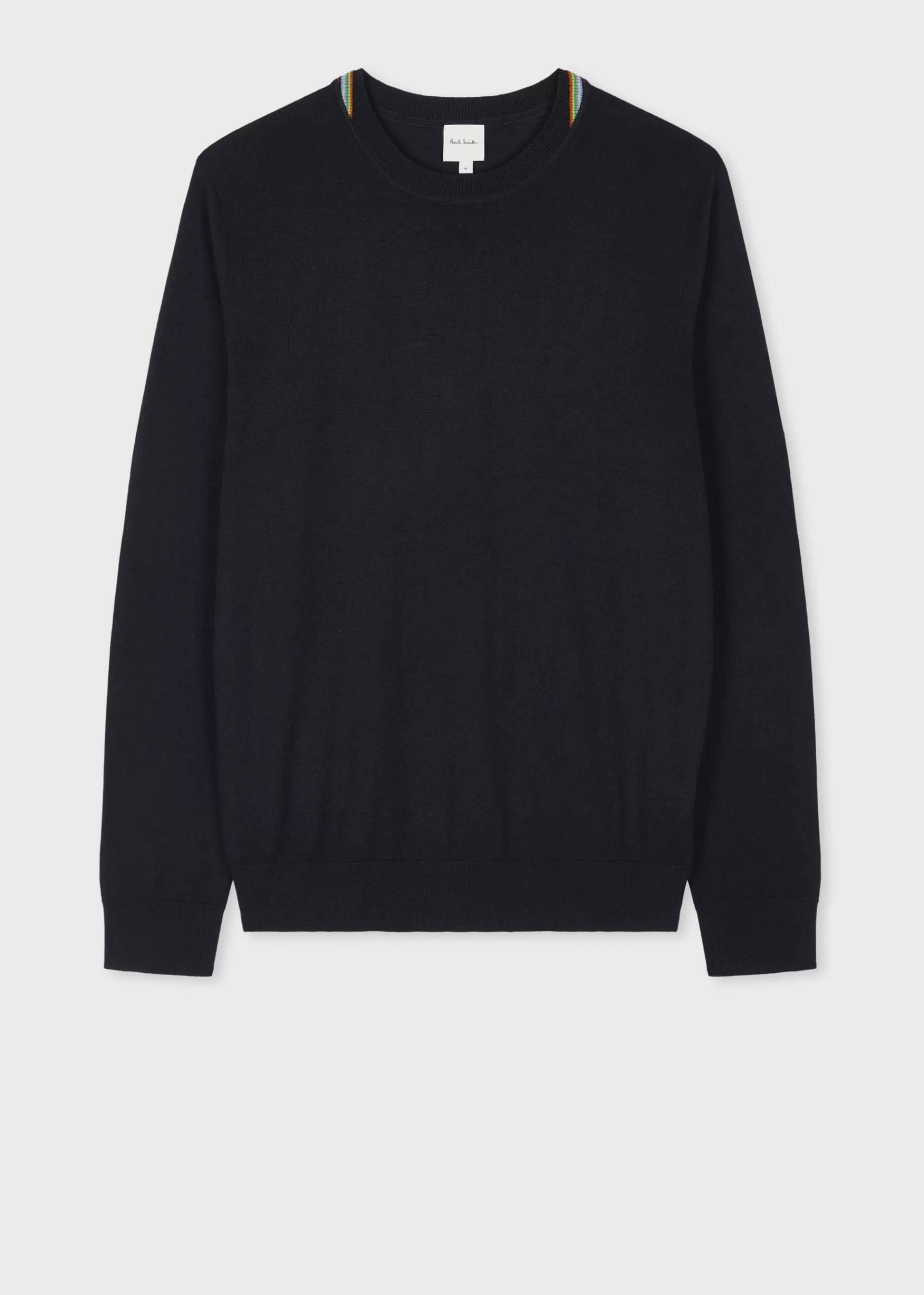 Dark Navy Washable Wool 'Signature Stripe' Collar Sweater>Paul Smith Outlet