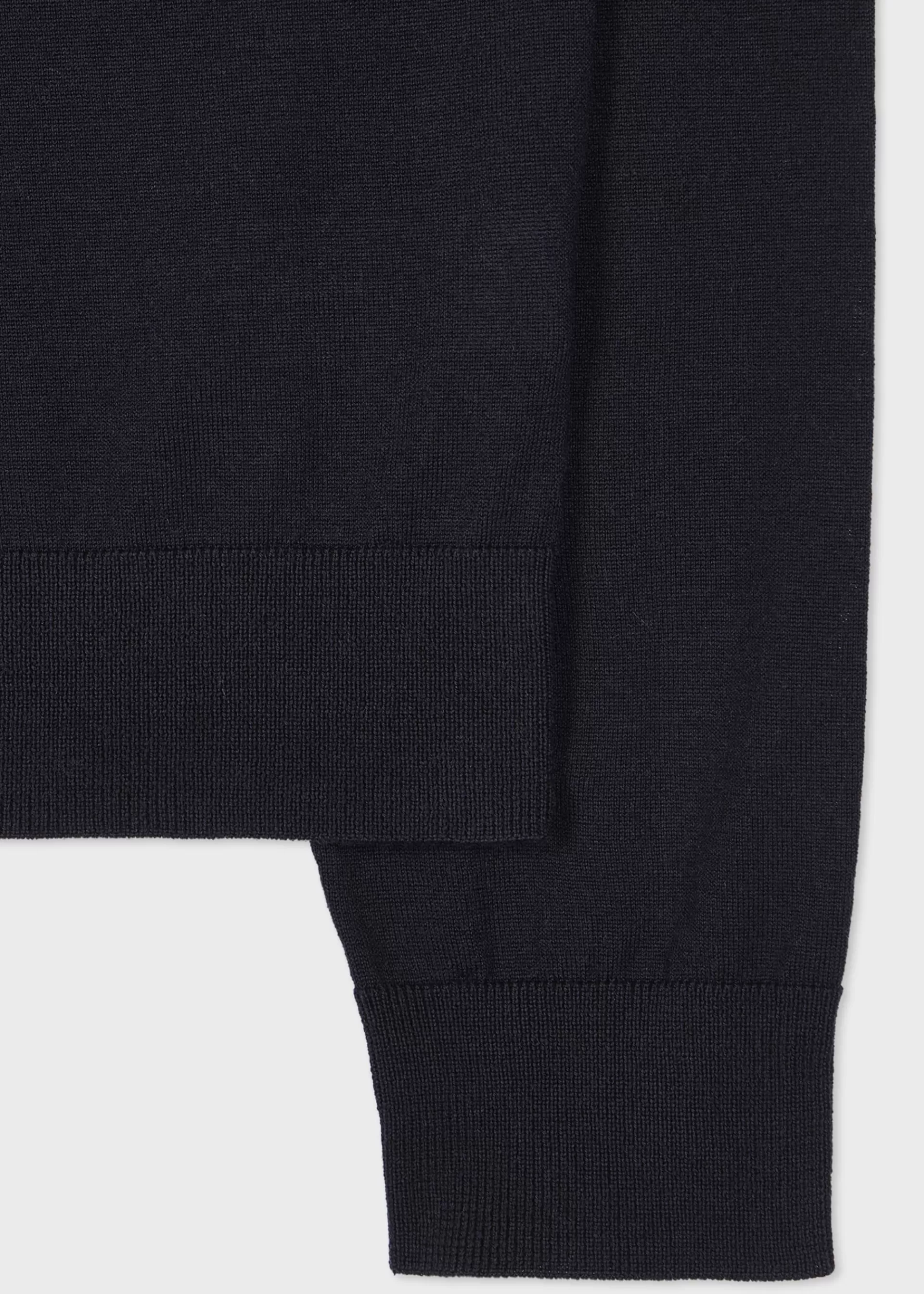 Dark Navy Washable Wool 'Signature Stripe' Collar Sweater>Paul Smith Outlet