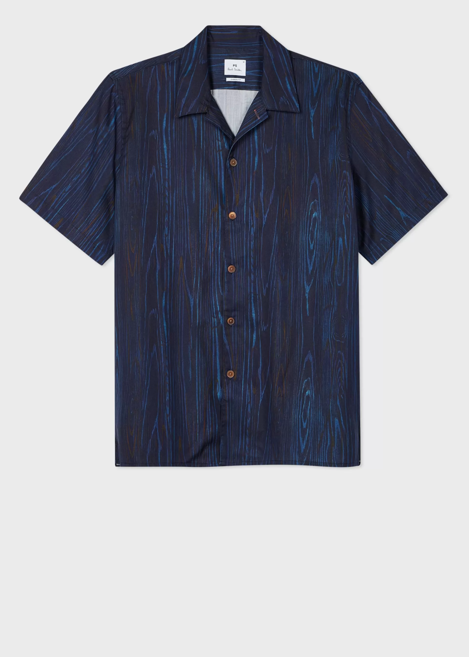 Dark Navy 'Woodgrain' Lyocell-Cotton Shirt>Paul Smith Best Sale