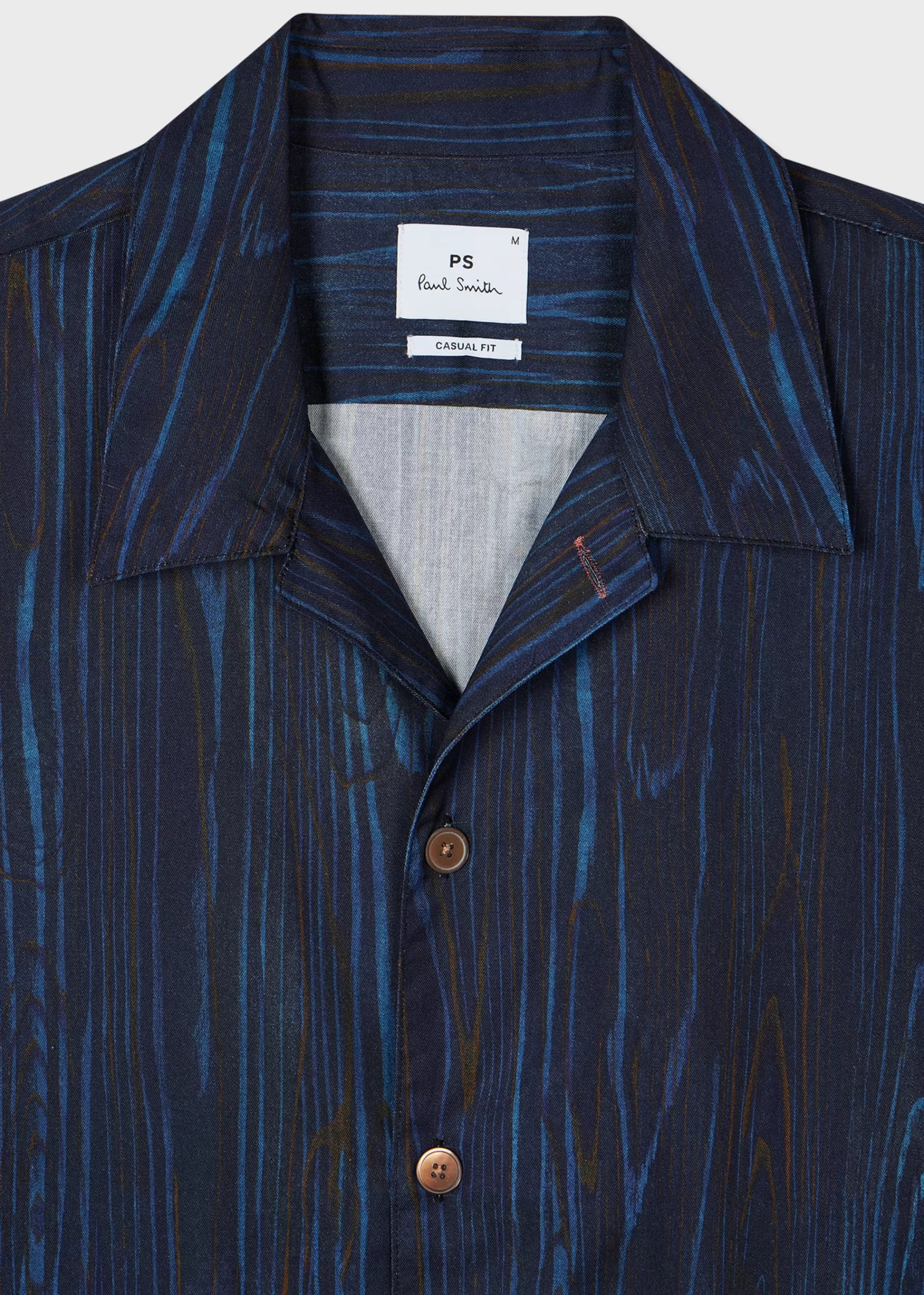 Dark Navy 'Woodgrain' Lyocell-Cotton Shirt>Paul Smith Best Sale