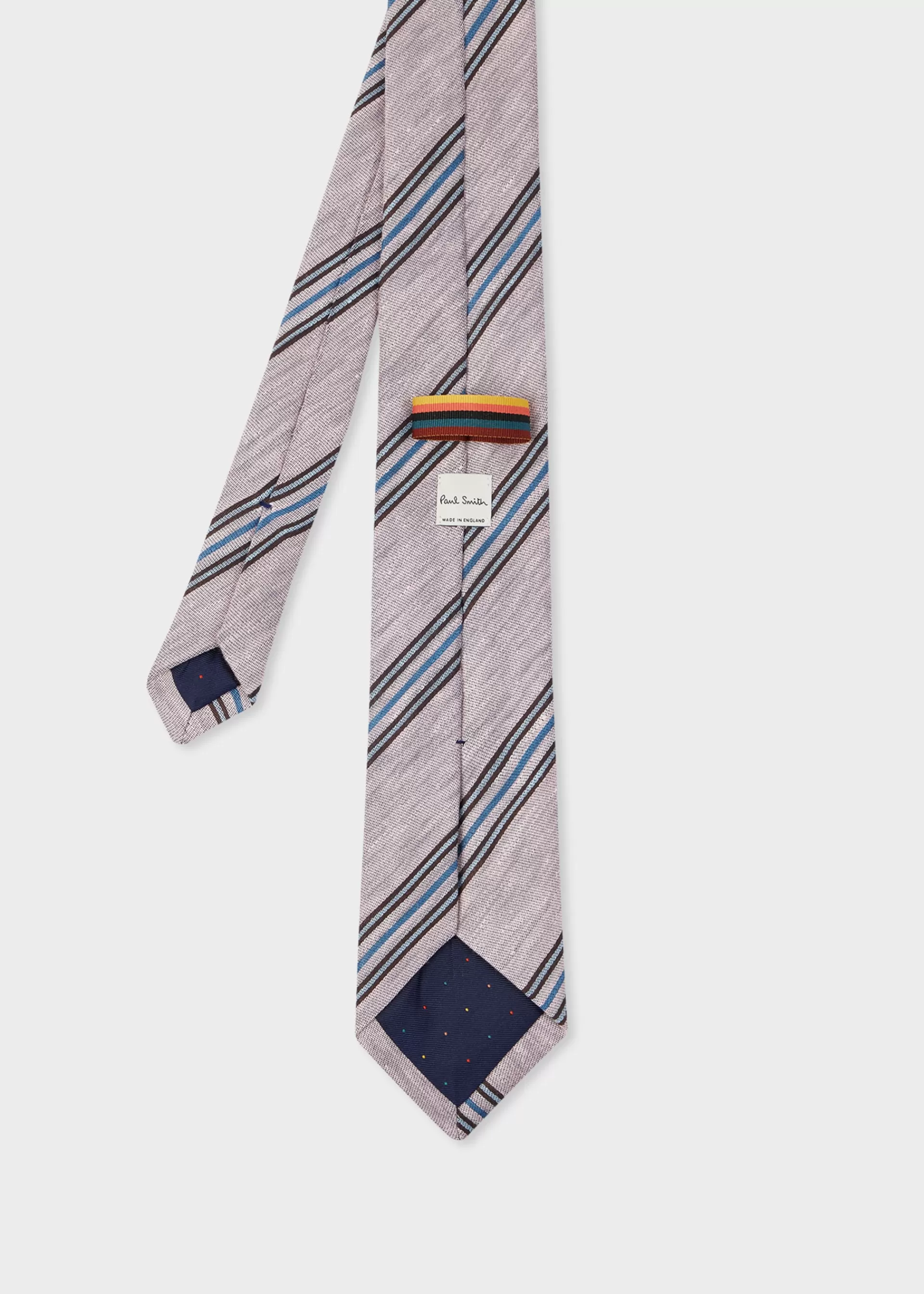 Dusky Linen-Blend Block Stripe Tie>Paul Smith Clearance