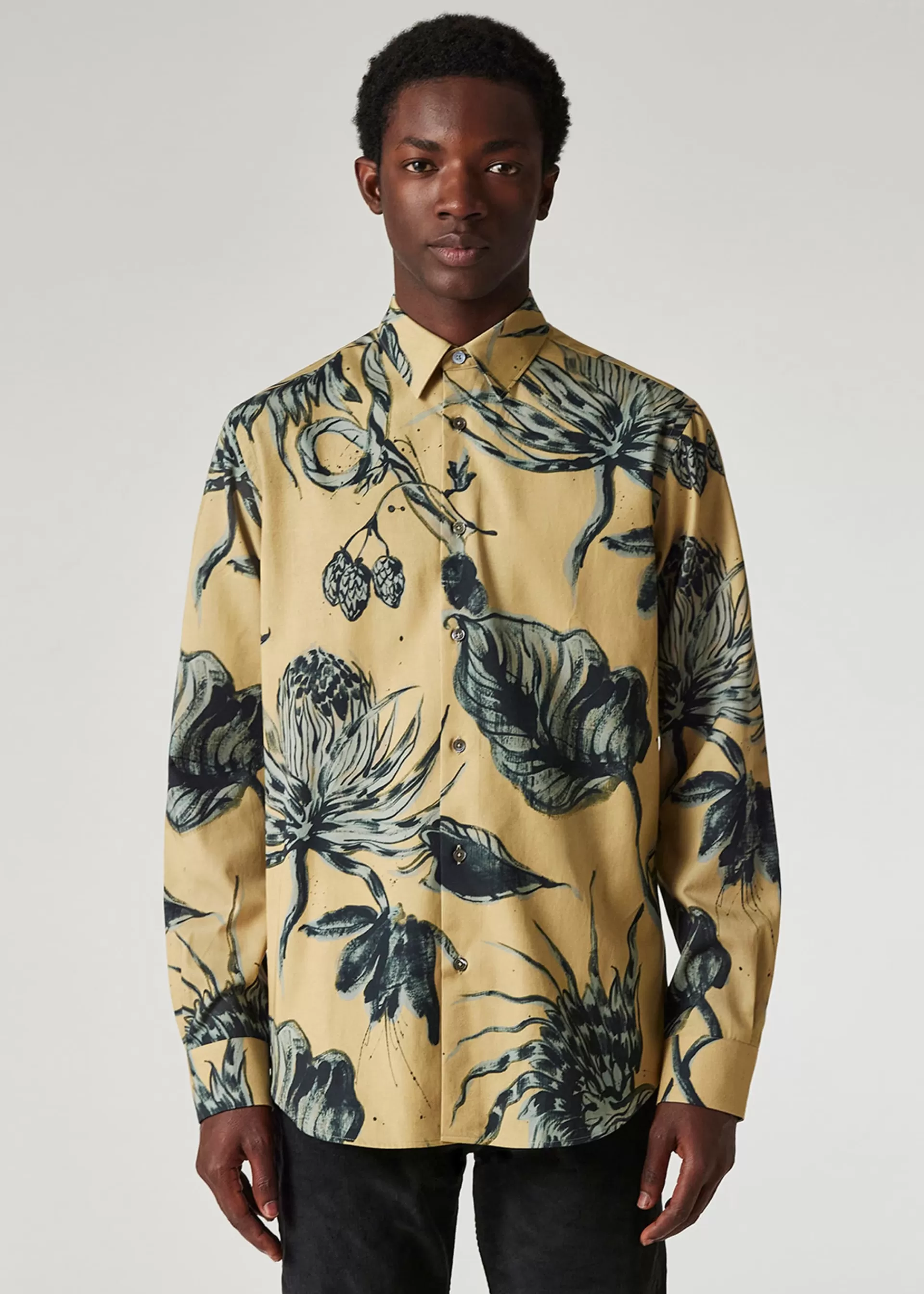 'Thistleberry' Print Cotton-Blend Shirt>Paul Smith Sale