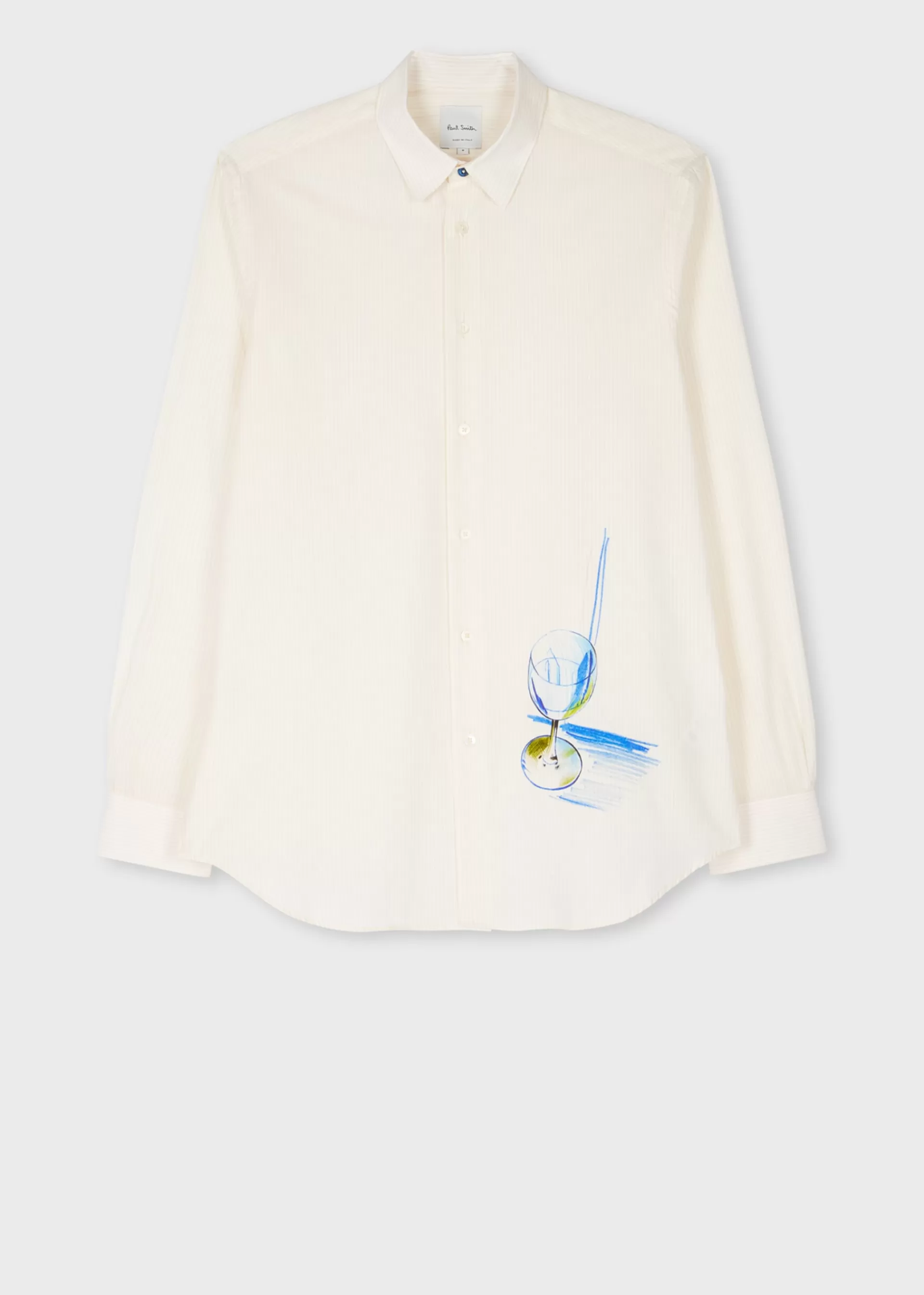 'Wine Glass' Print Cotton Shirt>Paul Smith Best Sale