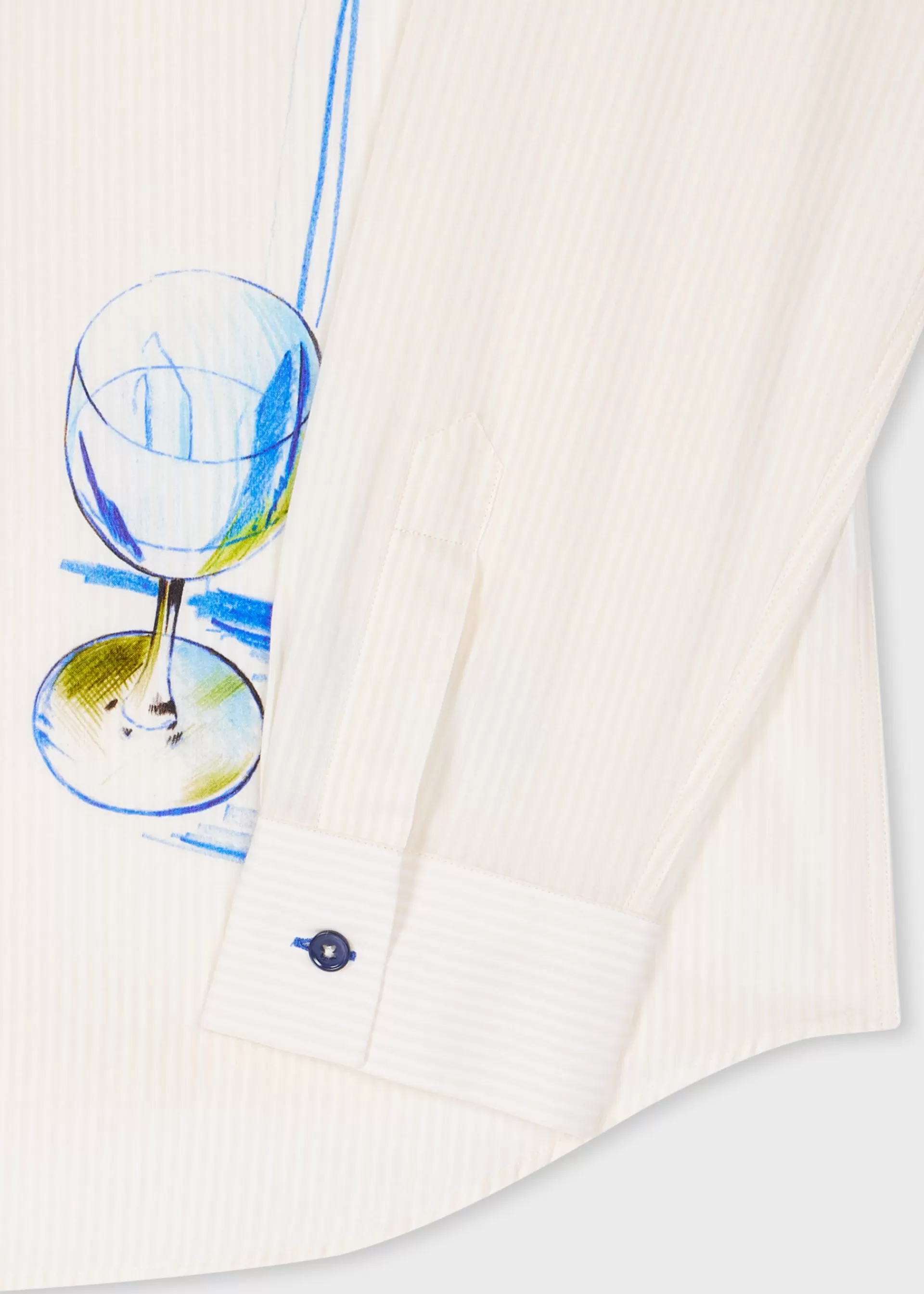 'Wine Glass' Print Cotton Shirt>Paul Smith Best Sale
