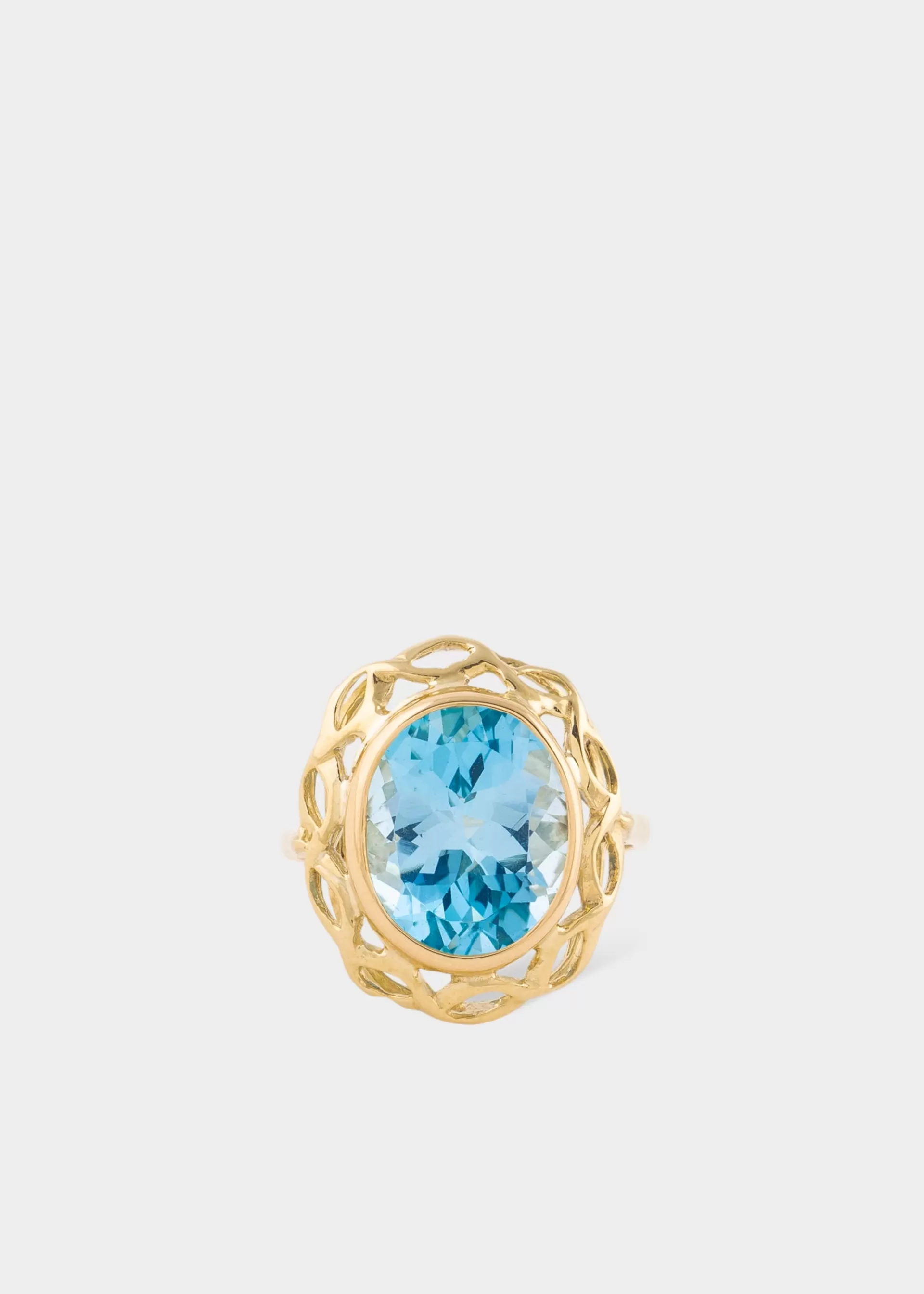 Enormous Sky Blue Topaz' Gold Cocktail Ring by Baroque Rocks>Paul Smith New