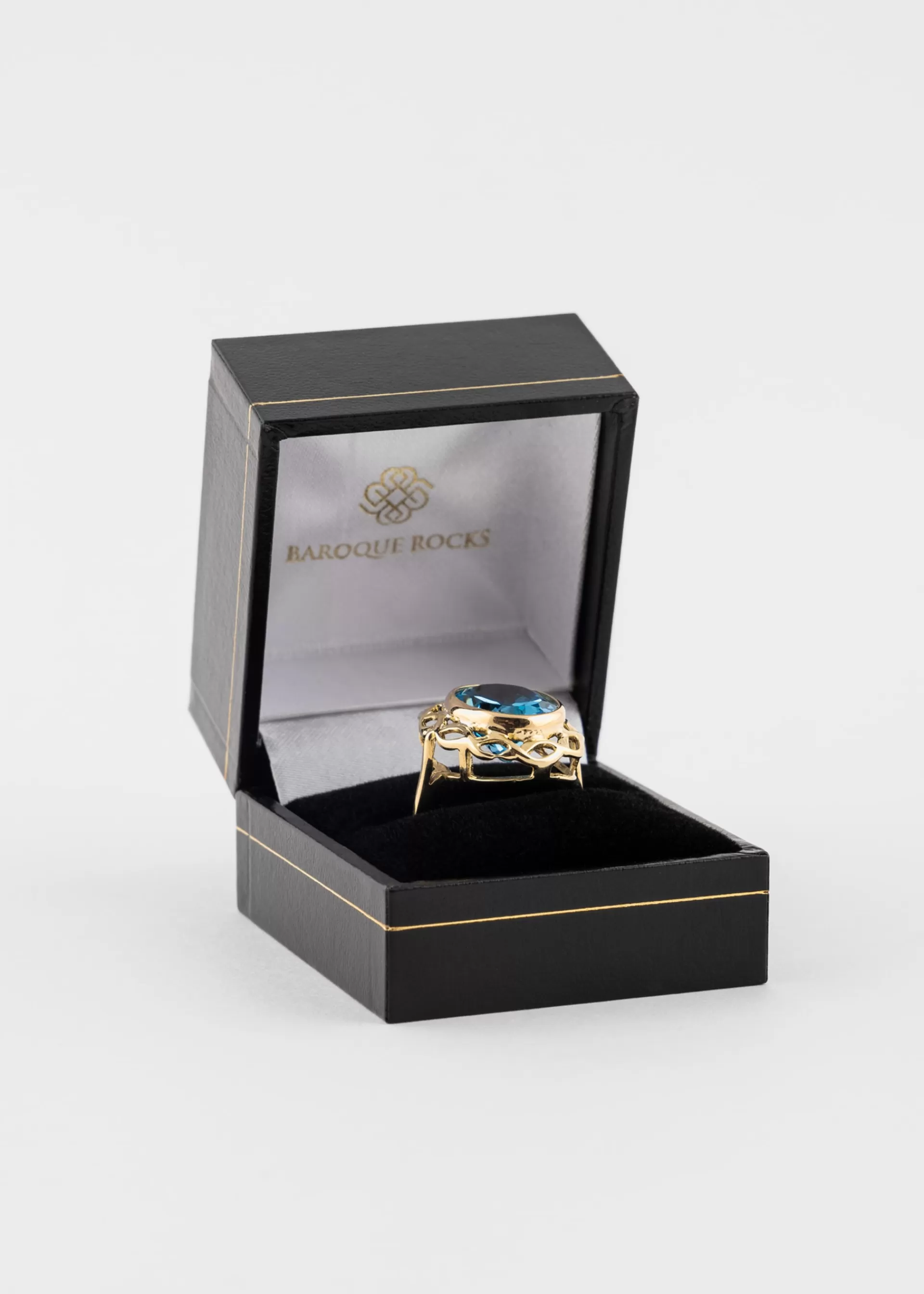 Enormous Sky Blue Topaz' Gold Cocktail Ring by Baroque Rocks>Paul Smith New