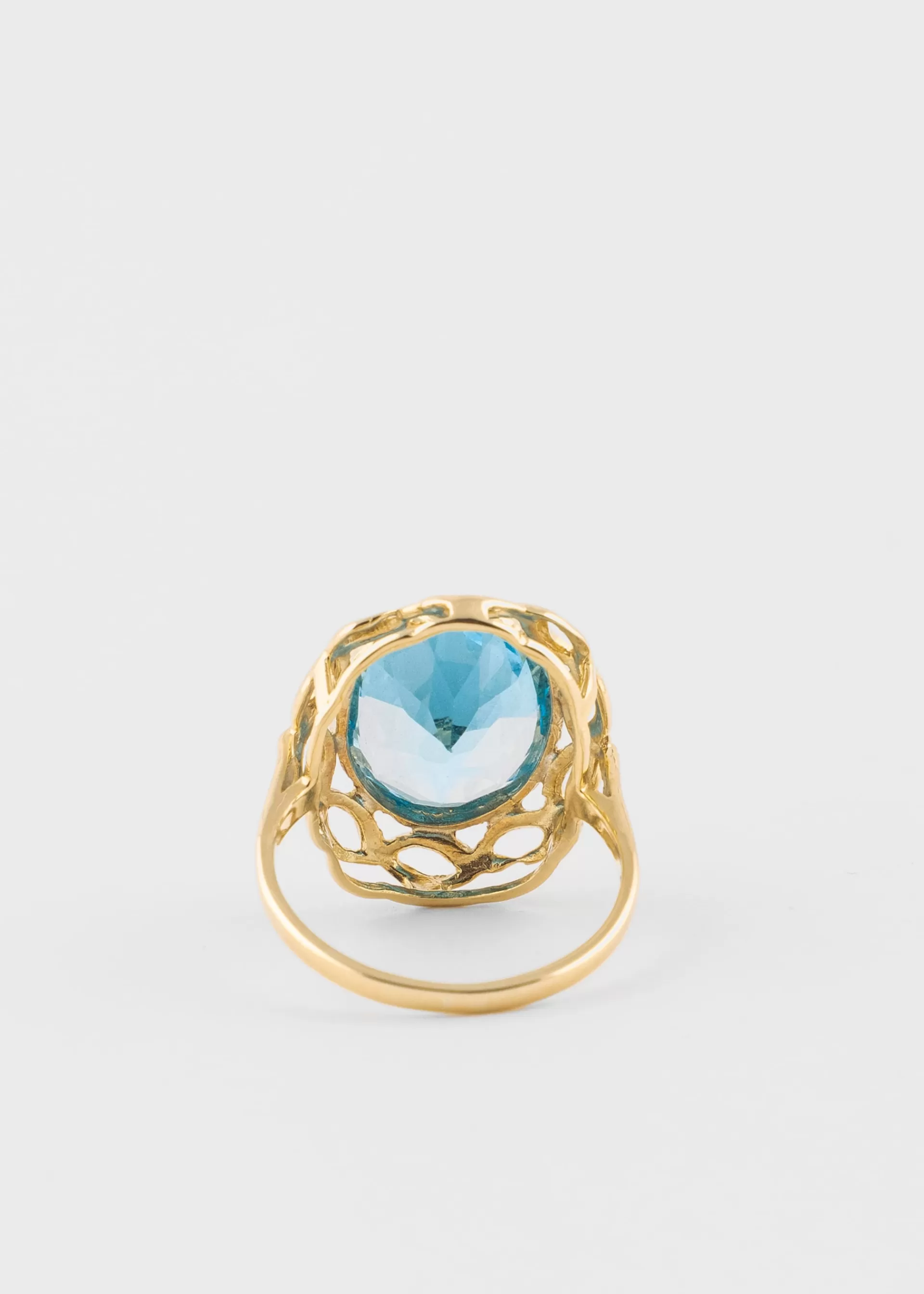 Enormous Sky Blue Topaz' Gold Cocktail Ring by Baroque Rocks>Paul Smith New