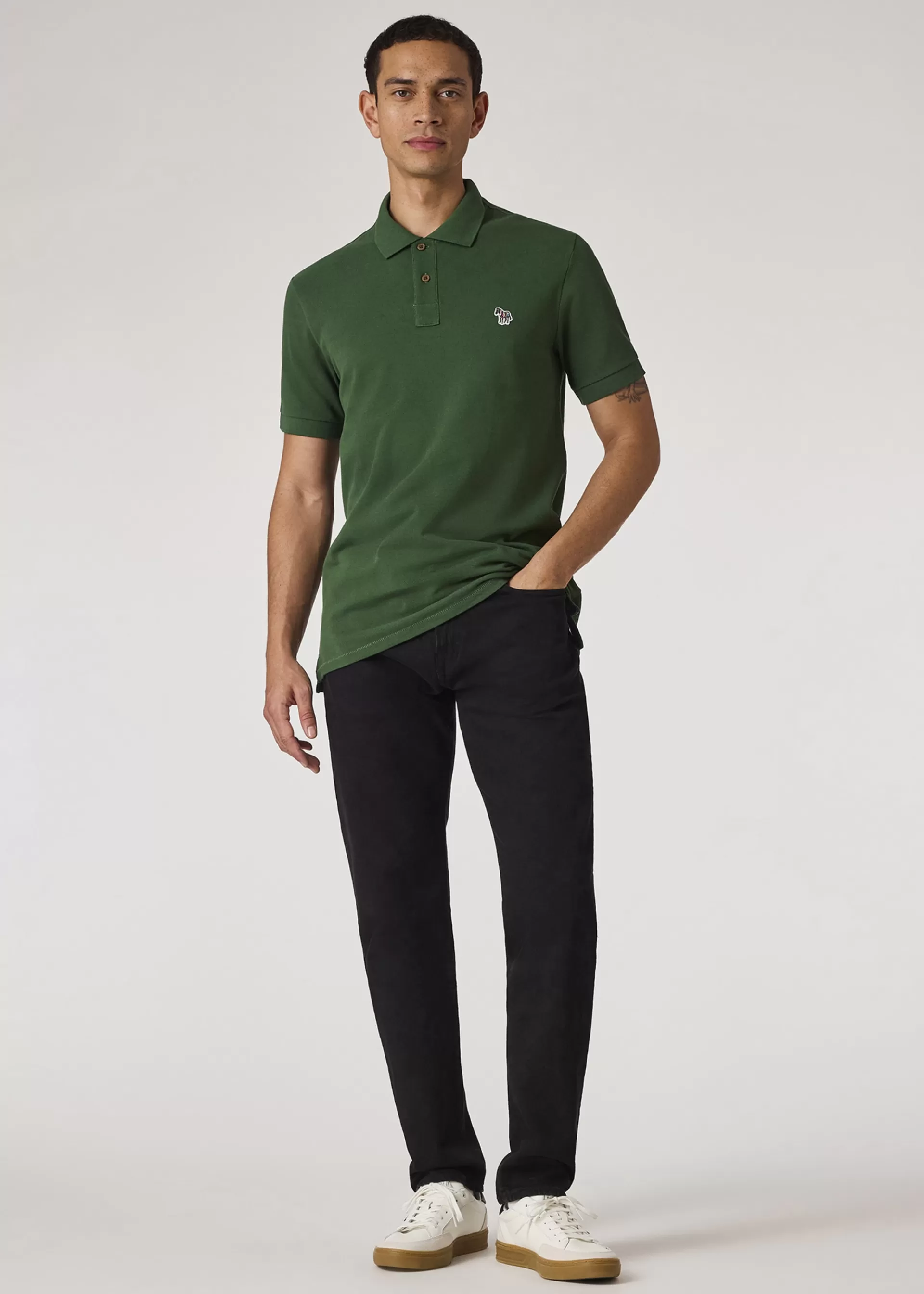 Forest Green Organic Cotton Zebra Polo Shirt>Paul Smith Flash Sale