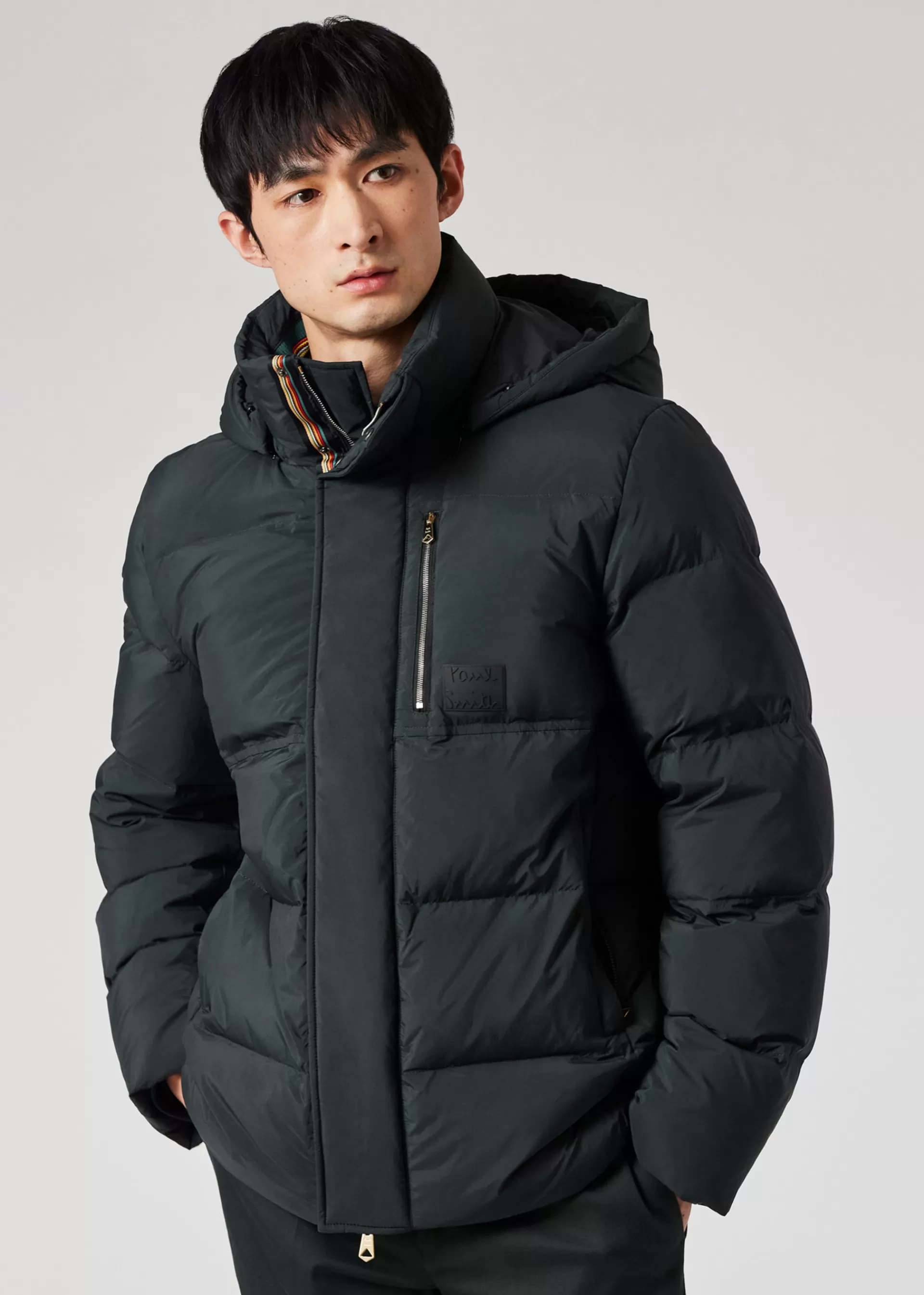 Forest Green Water-Repellent Short Down Coat>Paul Smith Shop