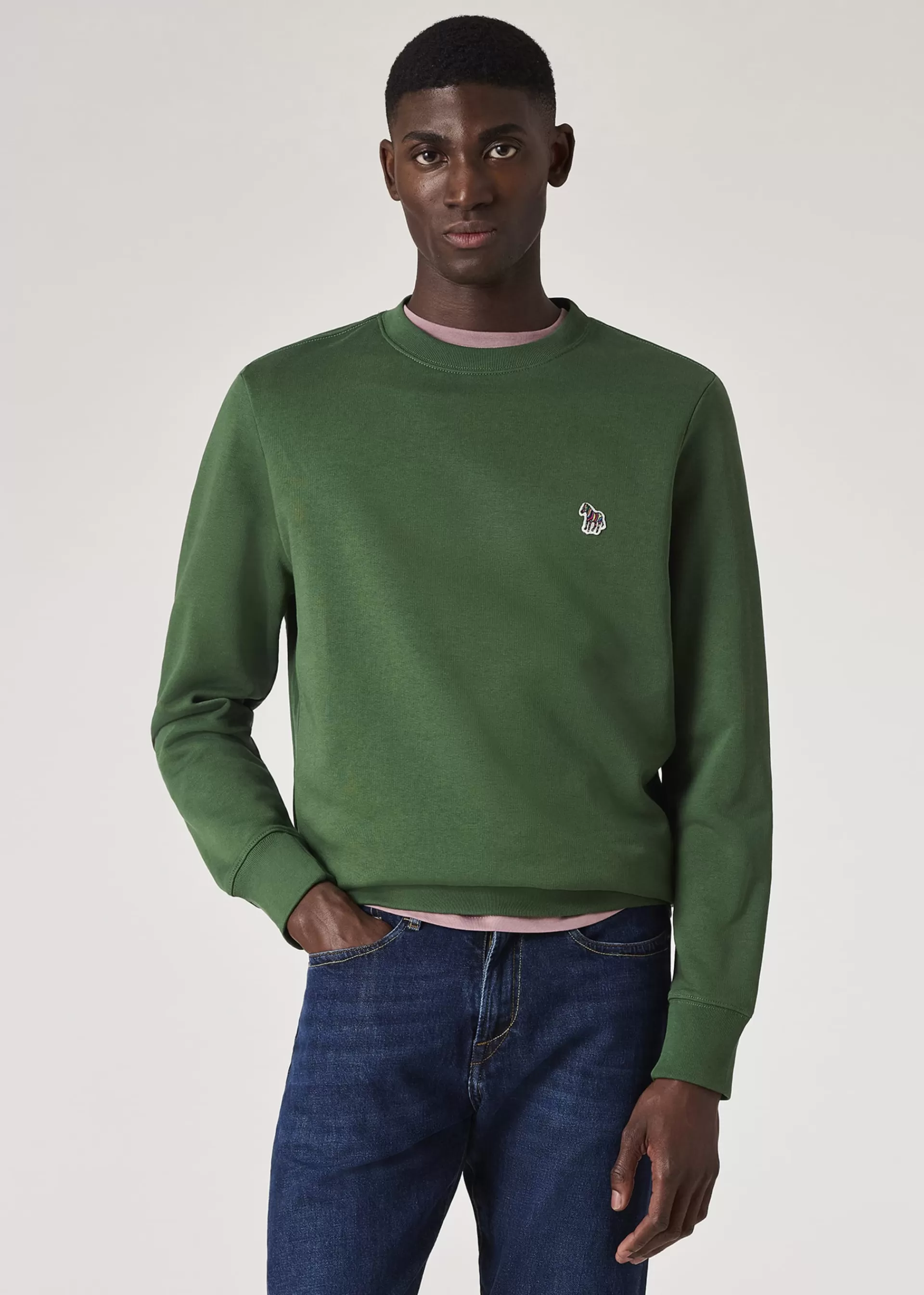 Forest Green Zebra Logo Organic Cotton Sweatshirt>Paul Smith Shop