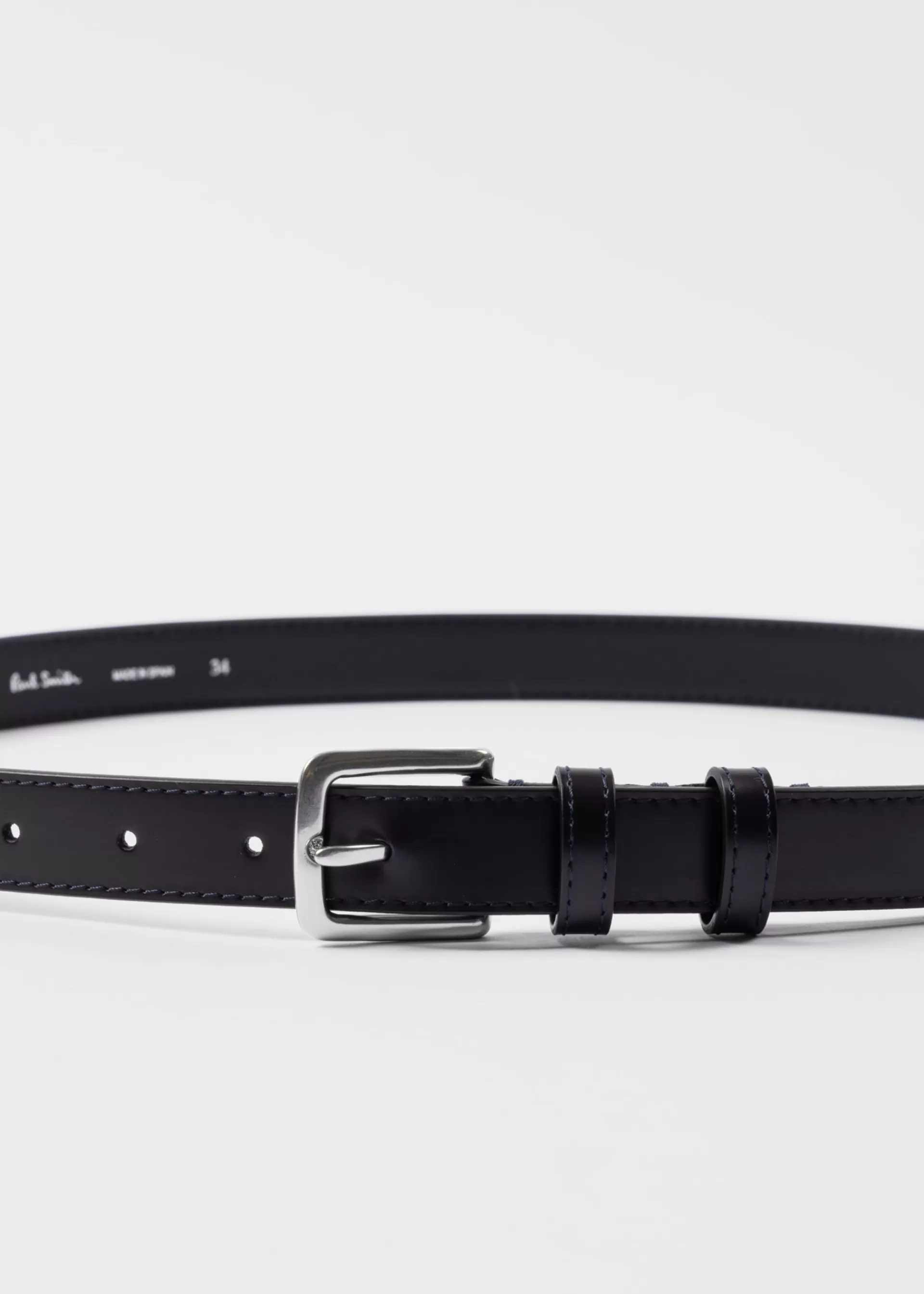 Gradient Dark and Black Leather Silver Tip Belt>Paul Smith Best