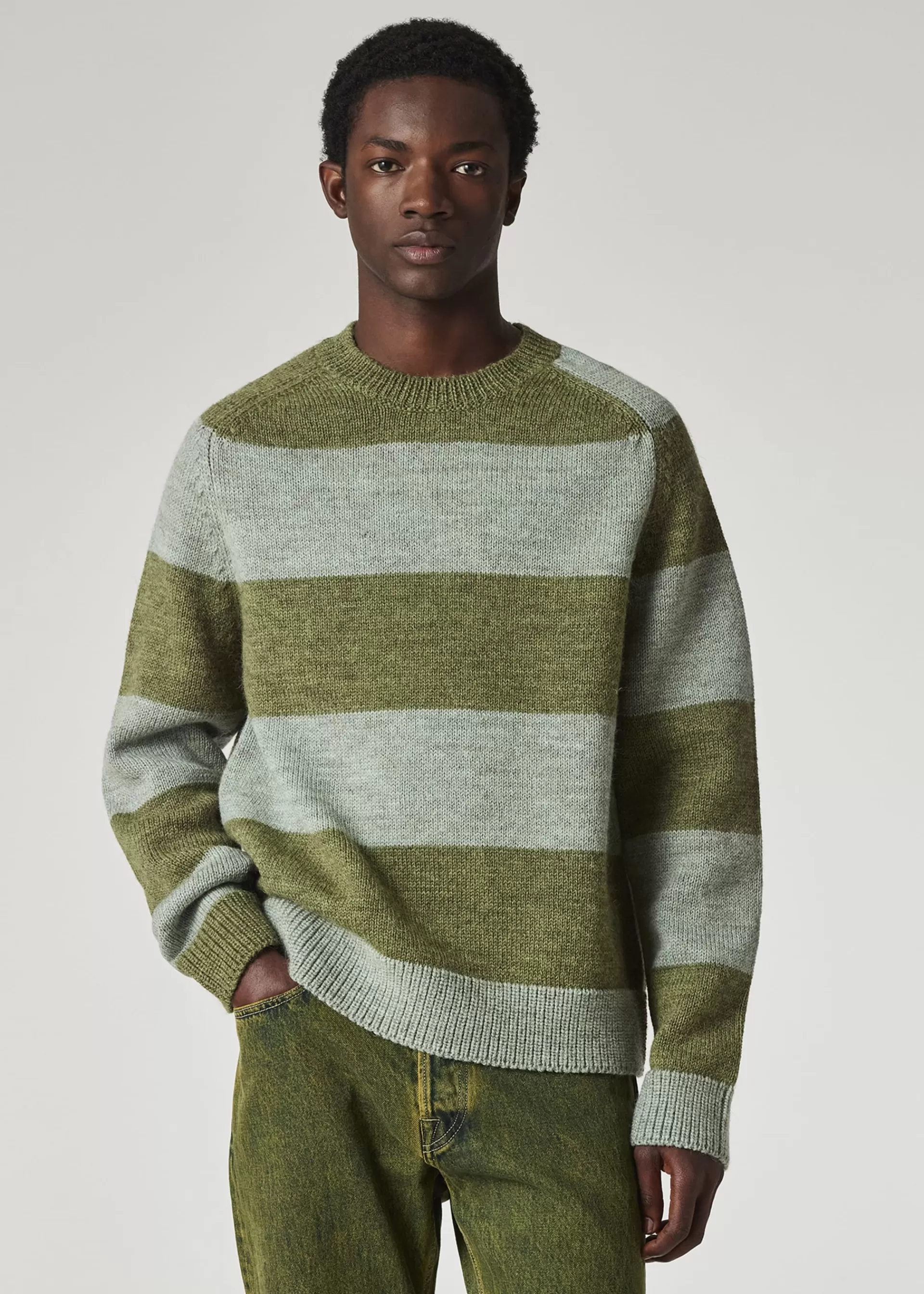 Green And Blue Barstripe Wool Sweater>Paul Smith Best