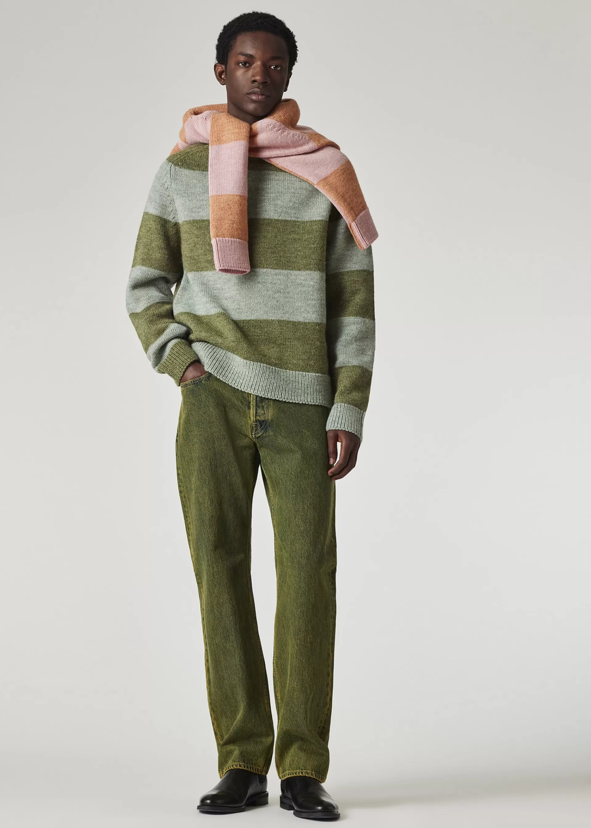 Green And Blue Barstripe Wool Sweater>Paul Smith Best