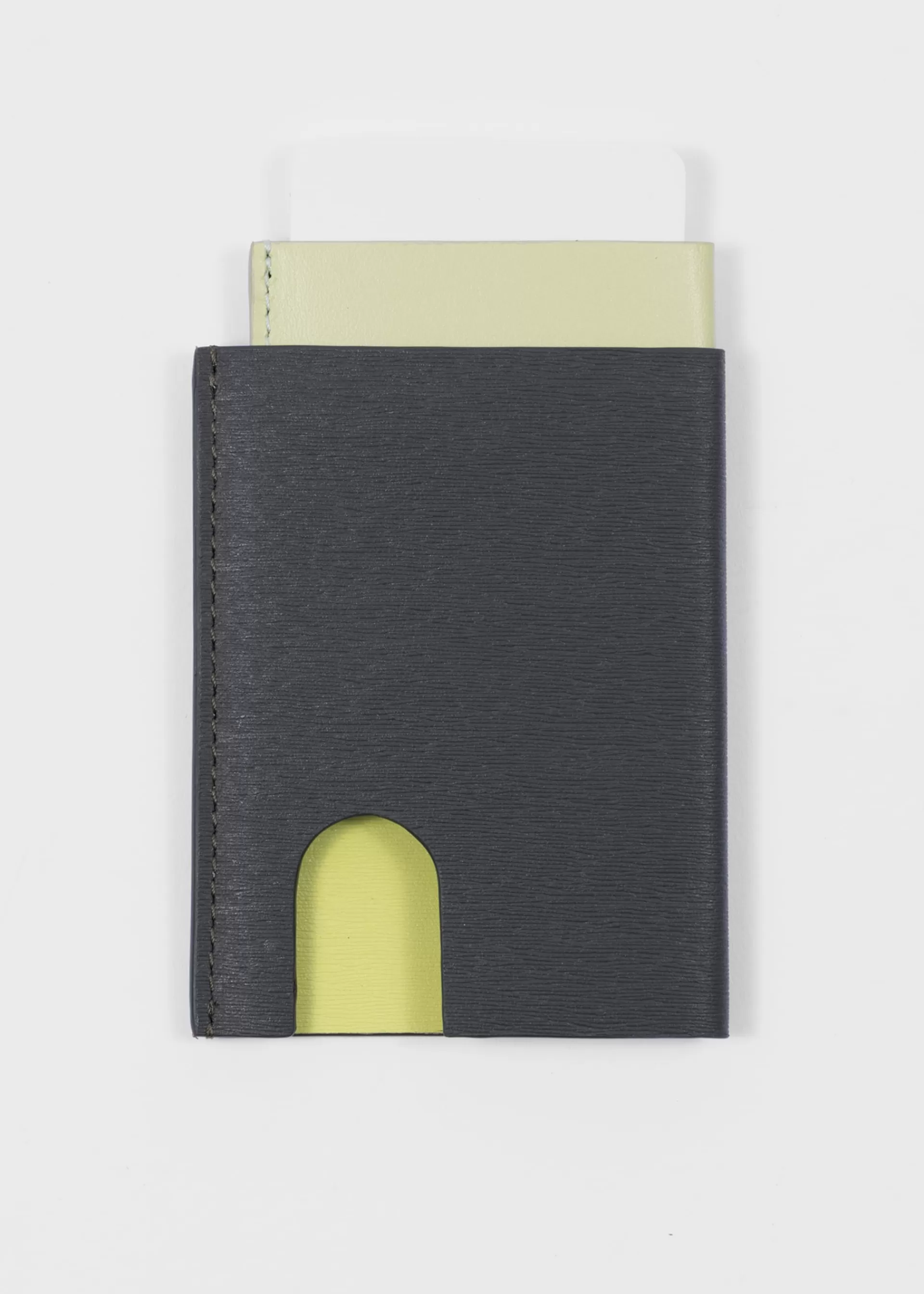 and Yellow Pop-Up Textured Leather Card Holder>Paul Smith Discount