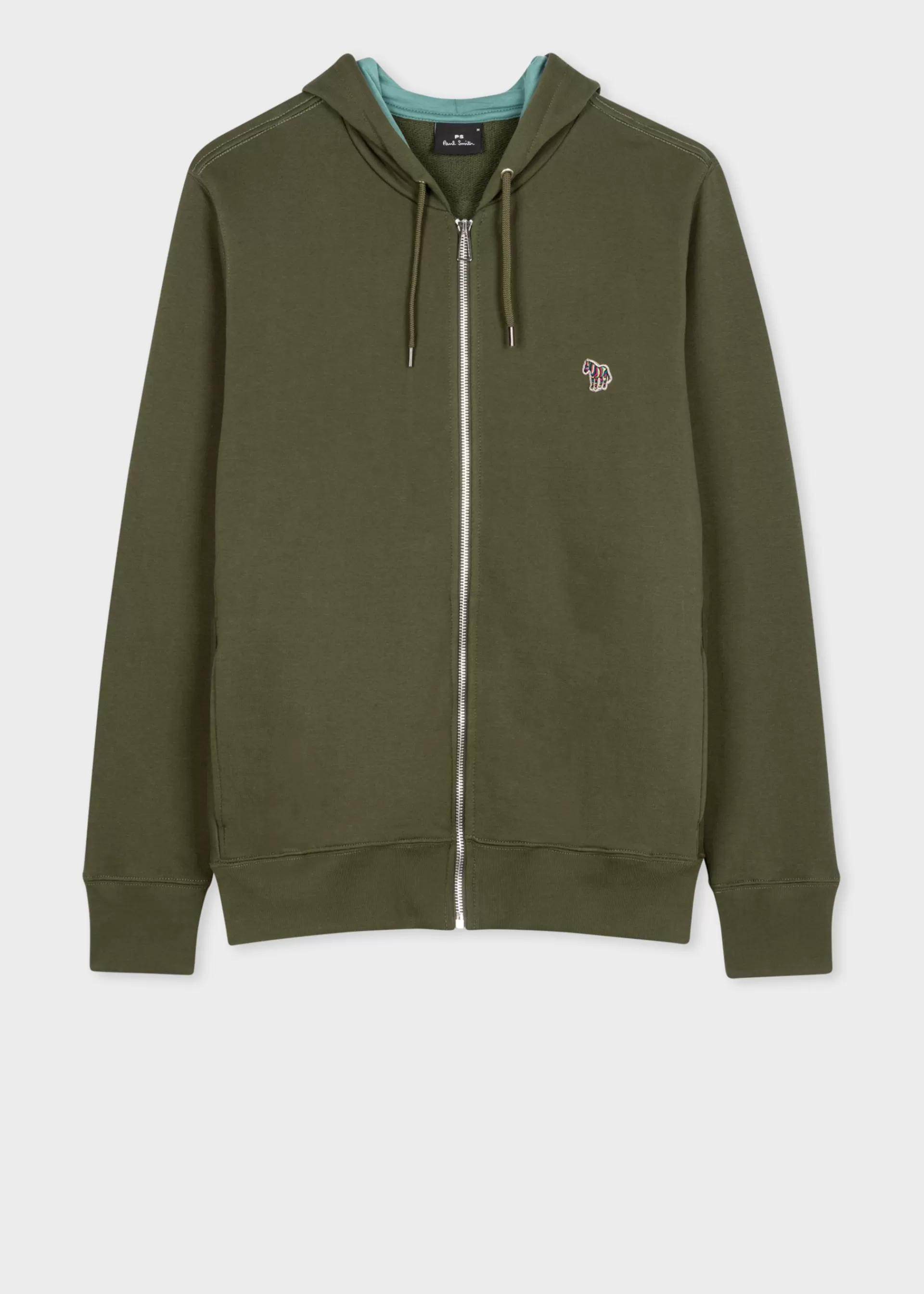Cotton Zip-Front Zebra Logo Hoodie>Paul Smith Shop