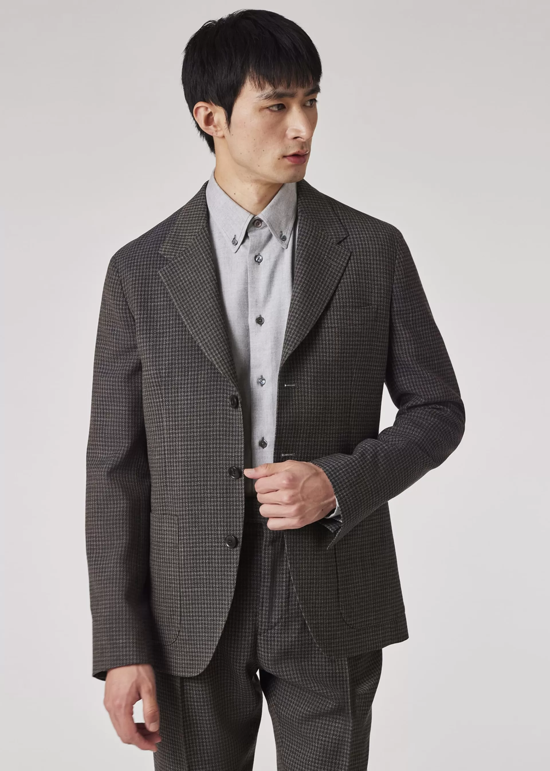 Green Gingham Check Stretch-Wool Suit>Paul Smith Cheap