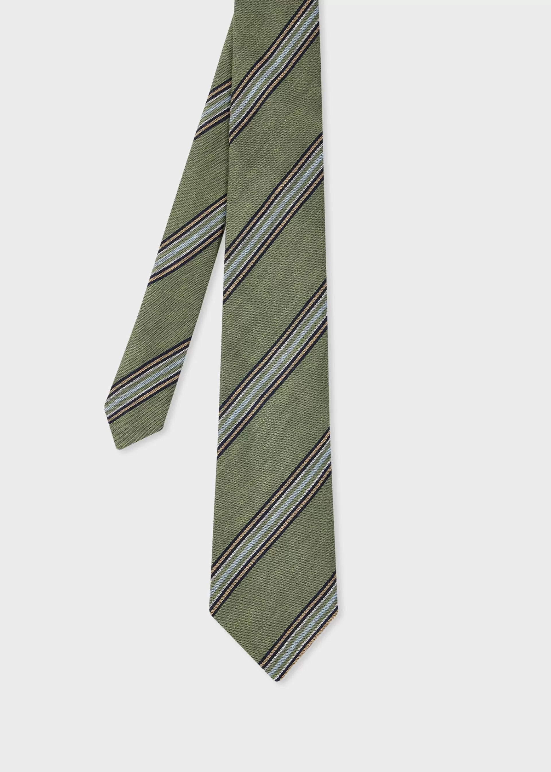 Linen-Blend Block Stripe Tie>Paul Smith New