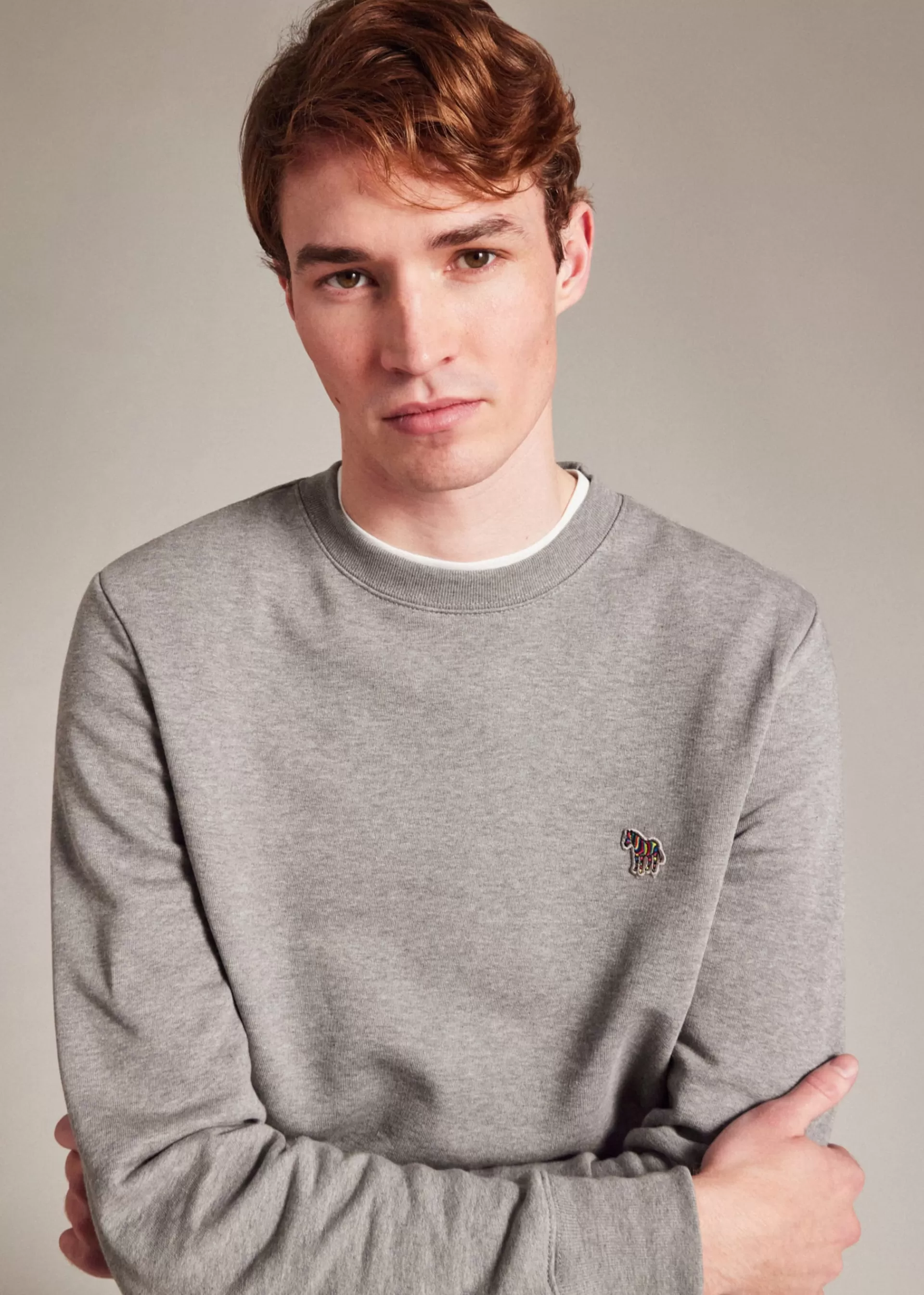 Grey Cotton Zebra Logo Sweatshirt>Paul Smith Discount