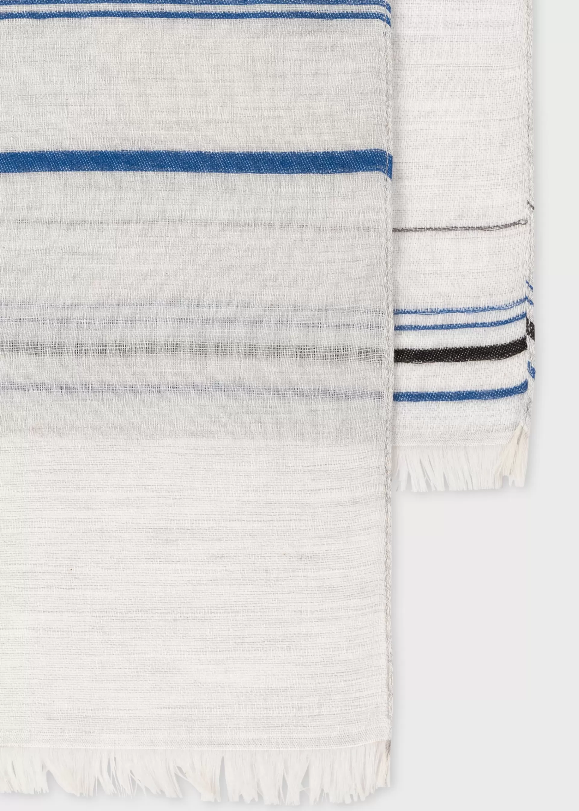 Grey Cotton-Blend Thin Stripe Scarf>Paul Smith Cheap