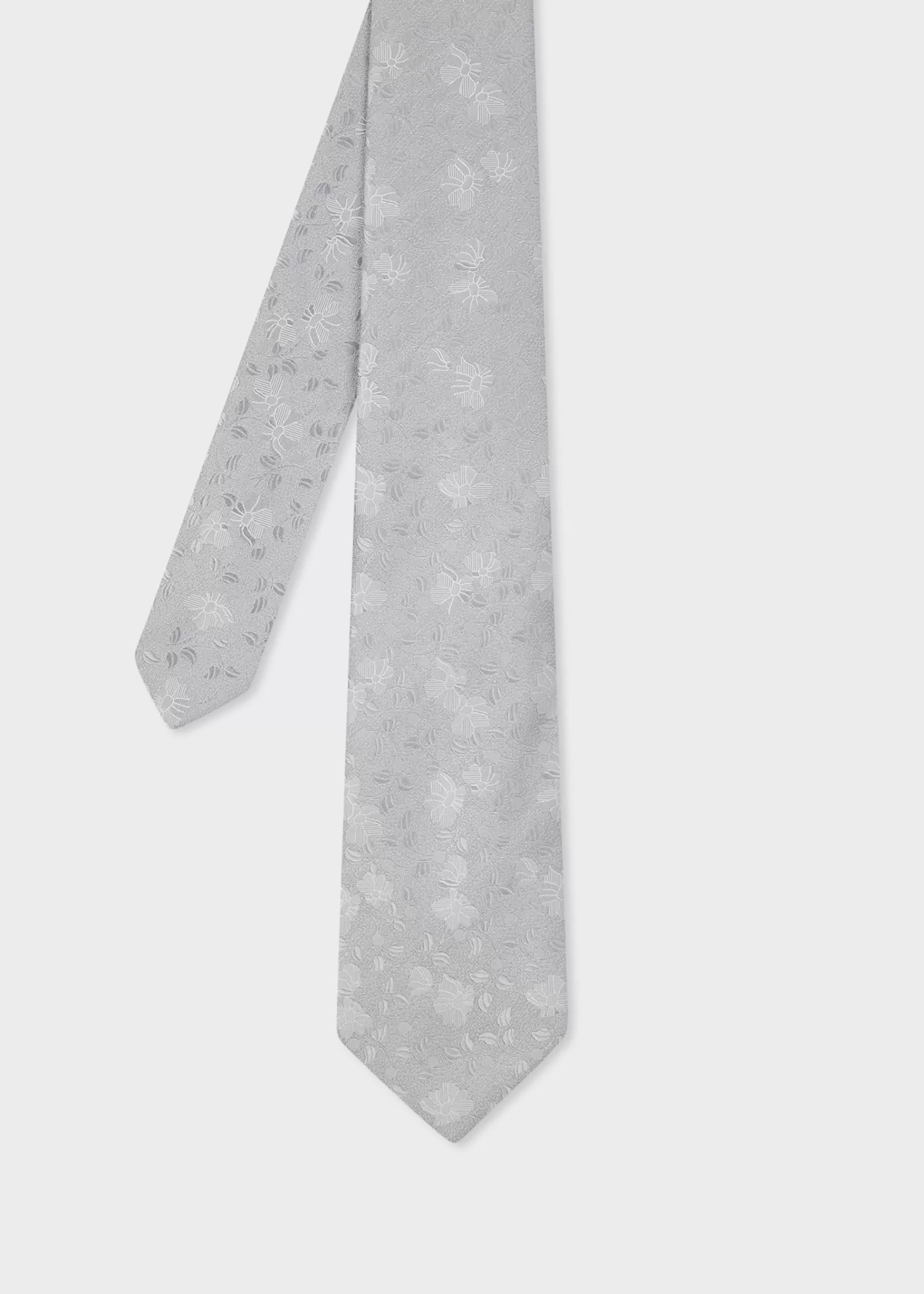 Grey Floral Jacquard Silk Tie>Paul Smith Cheap
