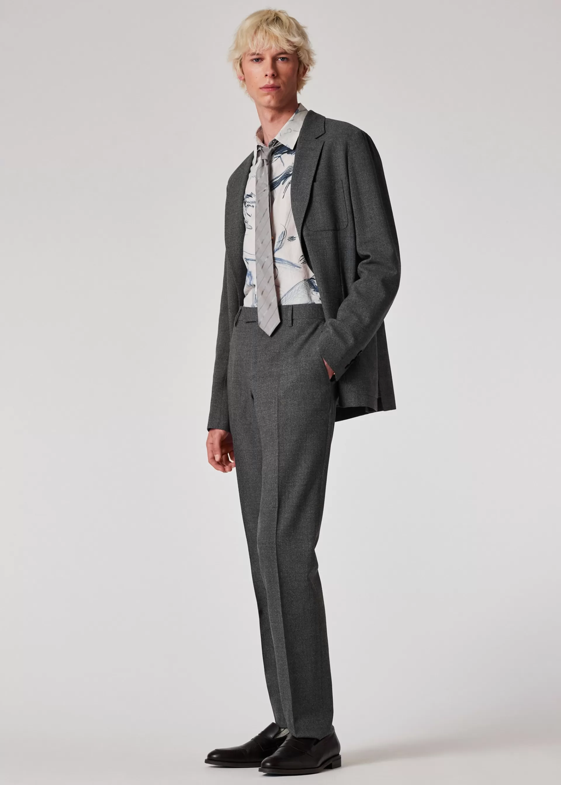 Grey Marl Two-Ply Merino Wool Suit>Paul Smith New
