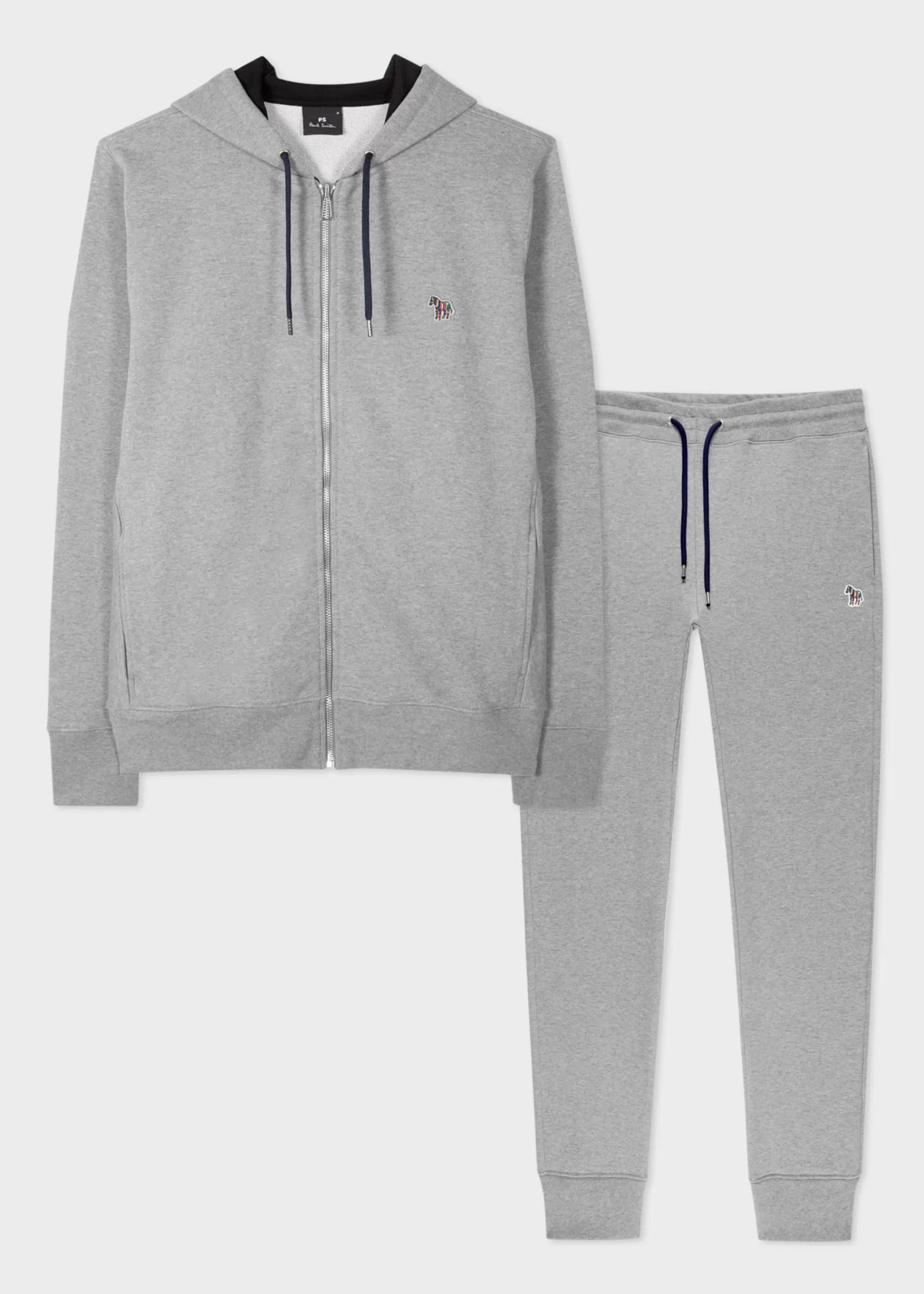 Grey Organic Cotton Zebra Logo Hoodie & Sweatpants Set>Paul Smith Shop