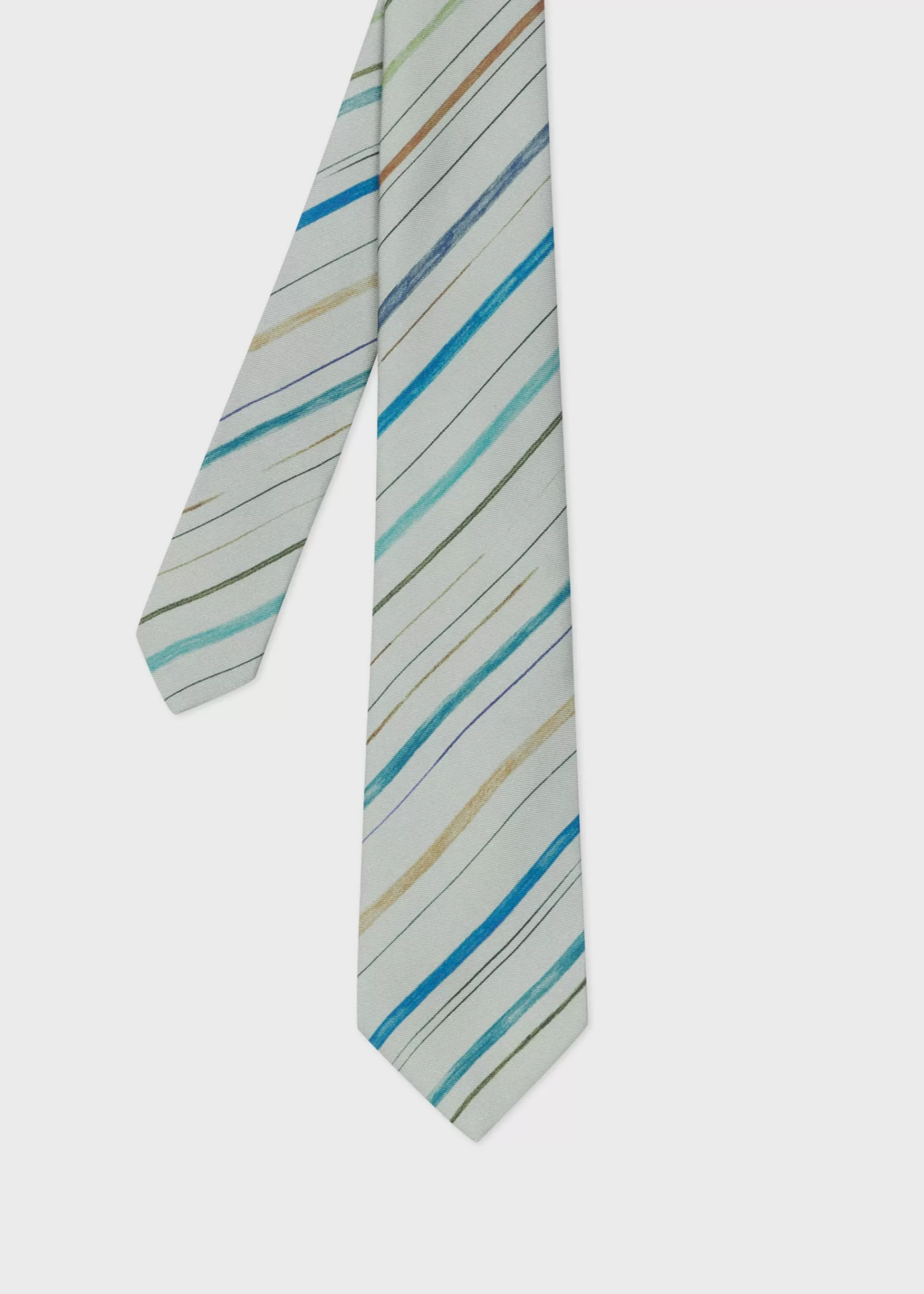 Grey 'Pencil Stripe' Silk Tie>Paul Smith Outlet
