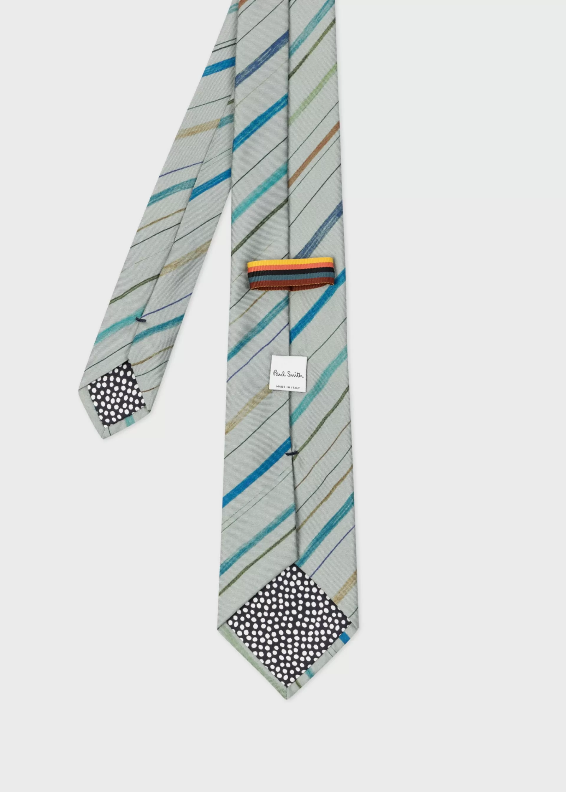 Grey 'Pencil Stripe' Silk Tie>Paul Smith Outlet