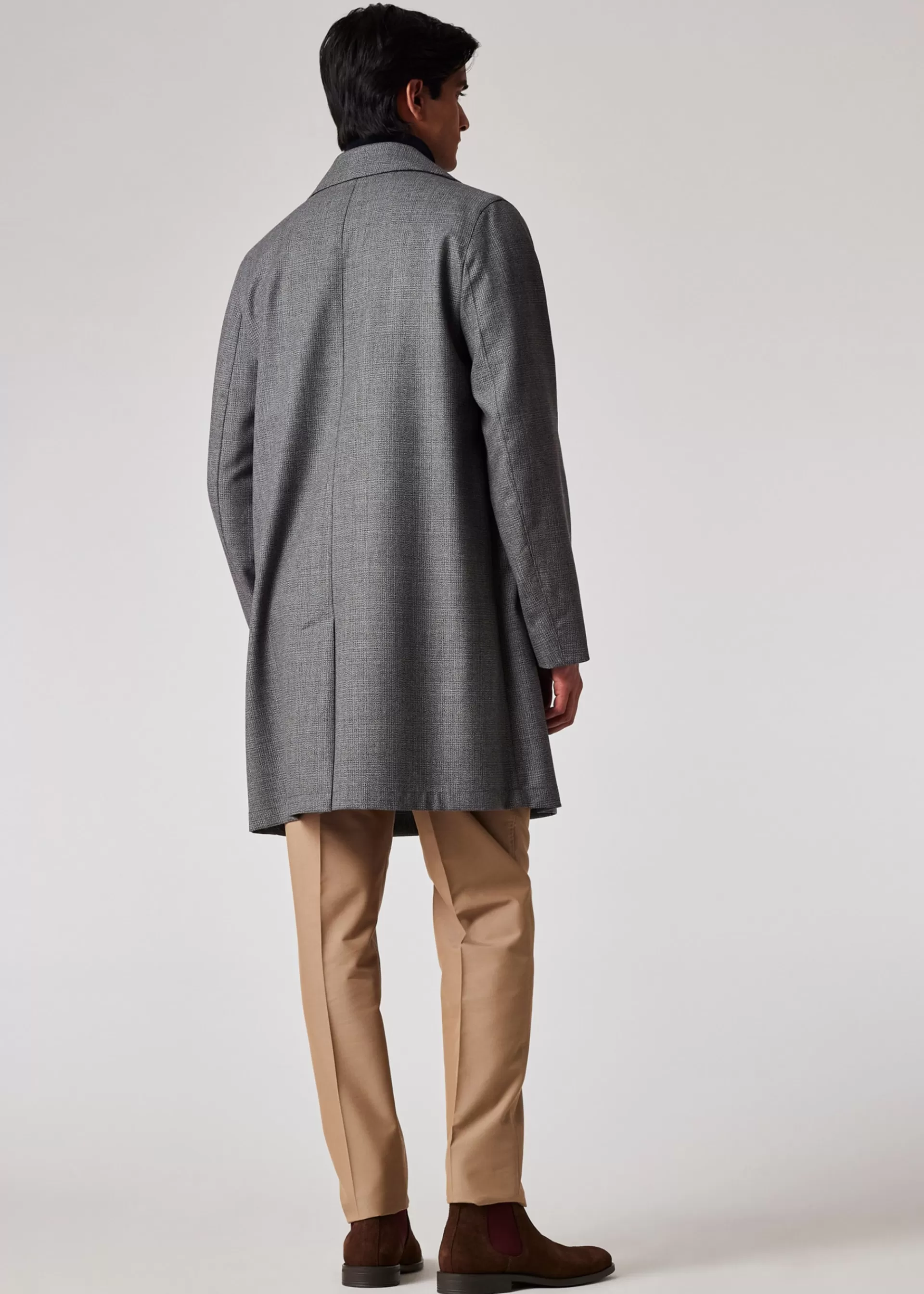 Wool Woven Check Mac>Paul Smith Cheap