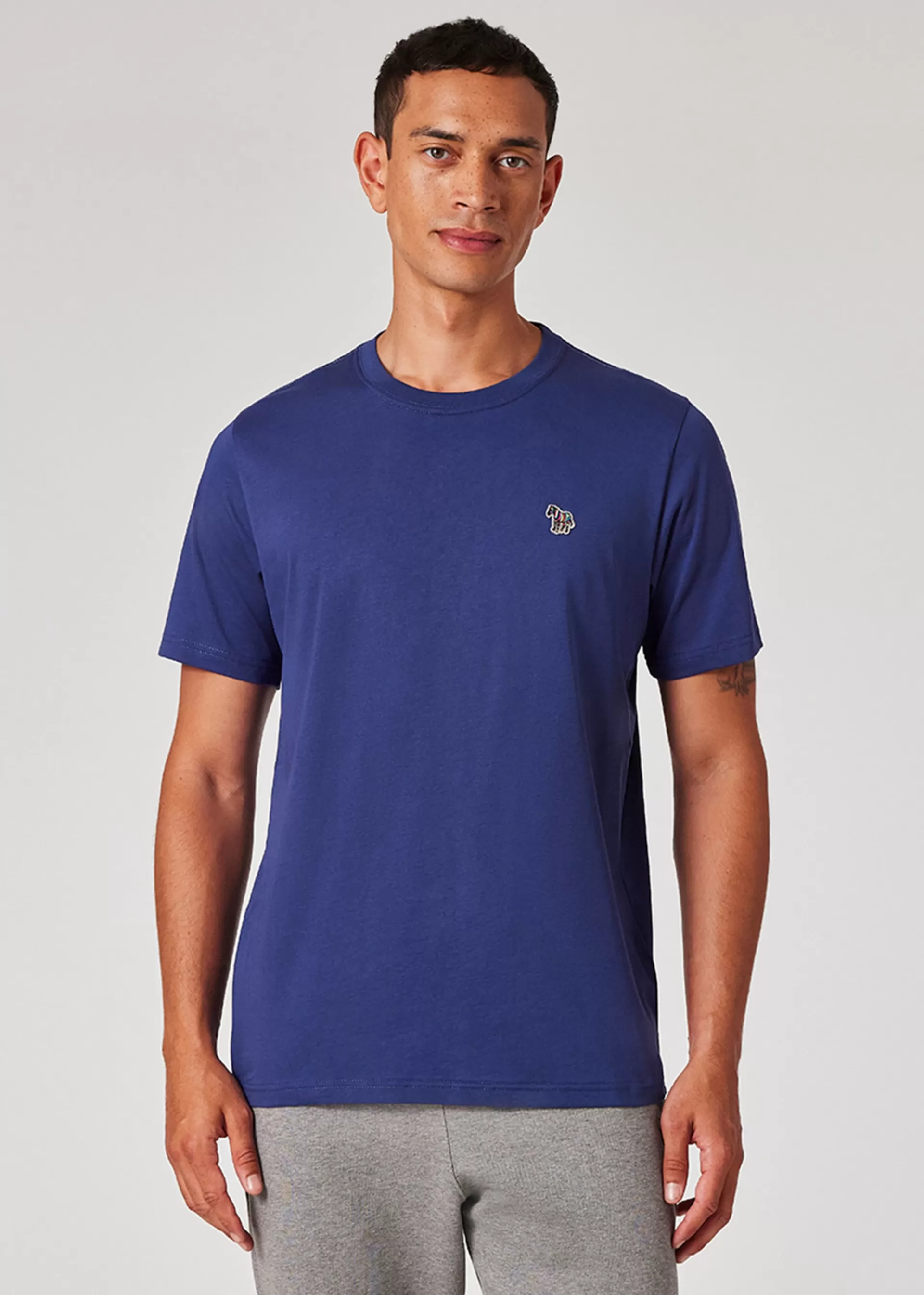 Indigo Blue Organic Cotton Zebra Logo T-Shirt>Paul Smith Sale