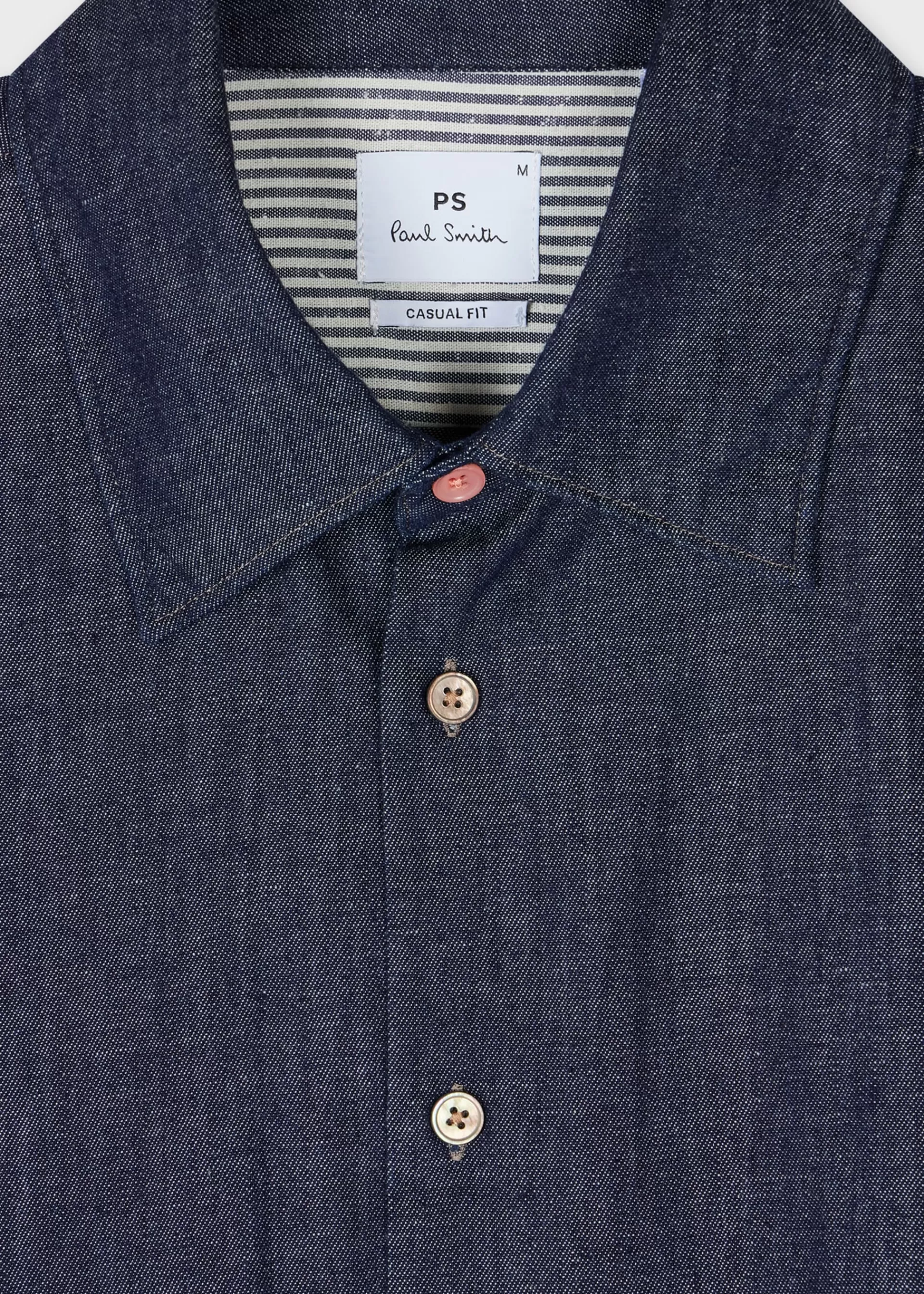 Indigo Rinse Denim Short-Sleeve Shirt With Gradient Fade>Paul Smith Cheap