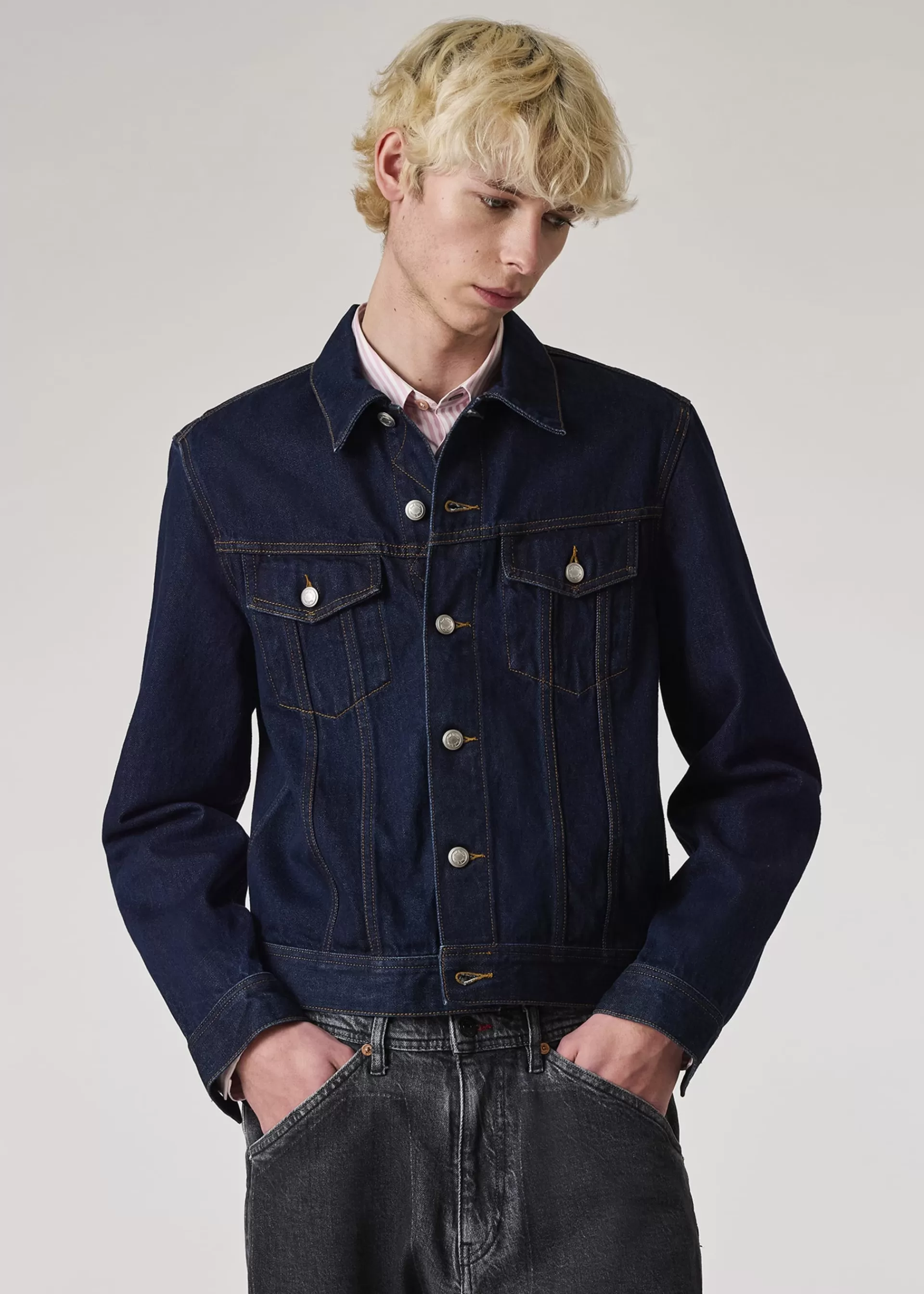 Indigo-Rinse Denim Trucker Jacket>Paul Smith Clearance