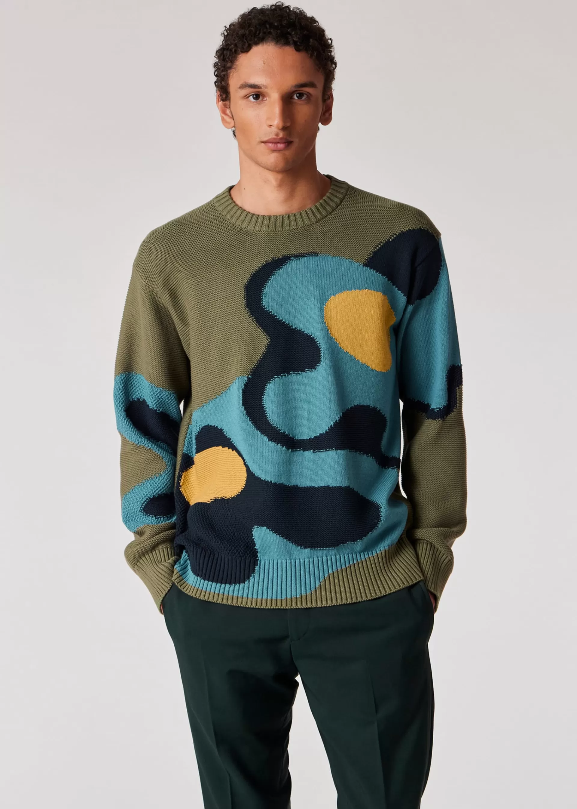 'Bold Florals' Stitch Crew Neck Knitted Sweater>Paul Smith Clearance