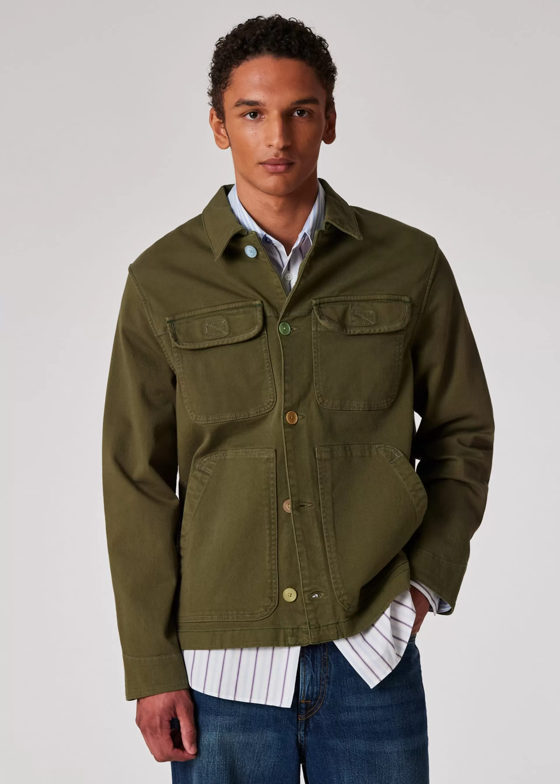 Garment-Dyed Stretch-Cotton Chore Jacket>Paul Smith Online