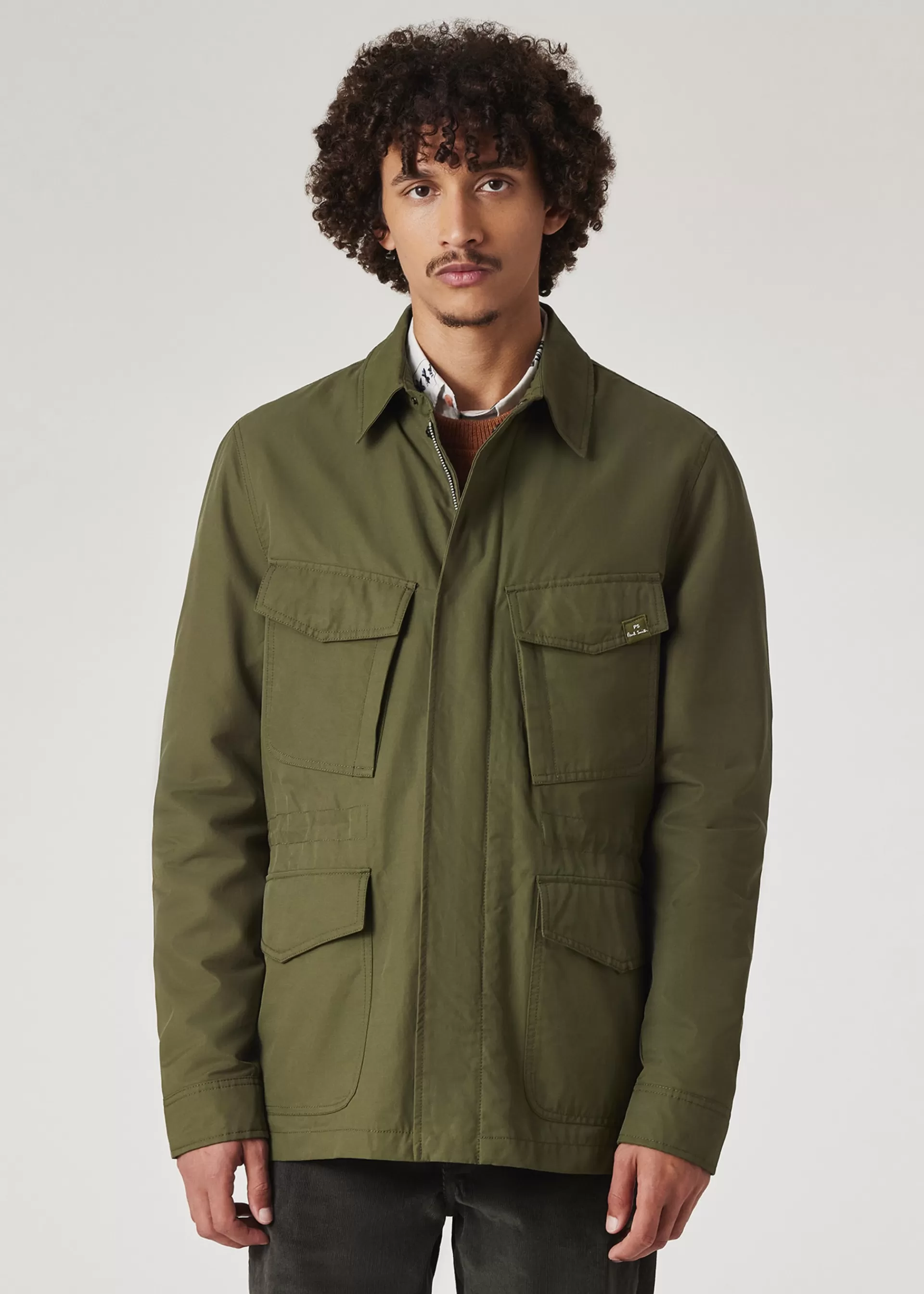 Khaki Green Cotton-Nylon Field Jacket>Paul Smith Shop