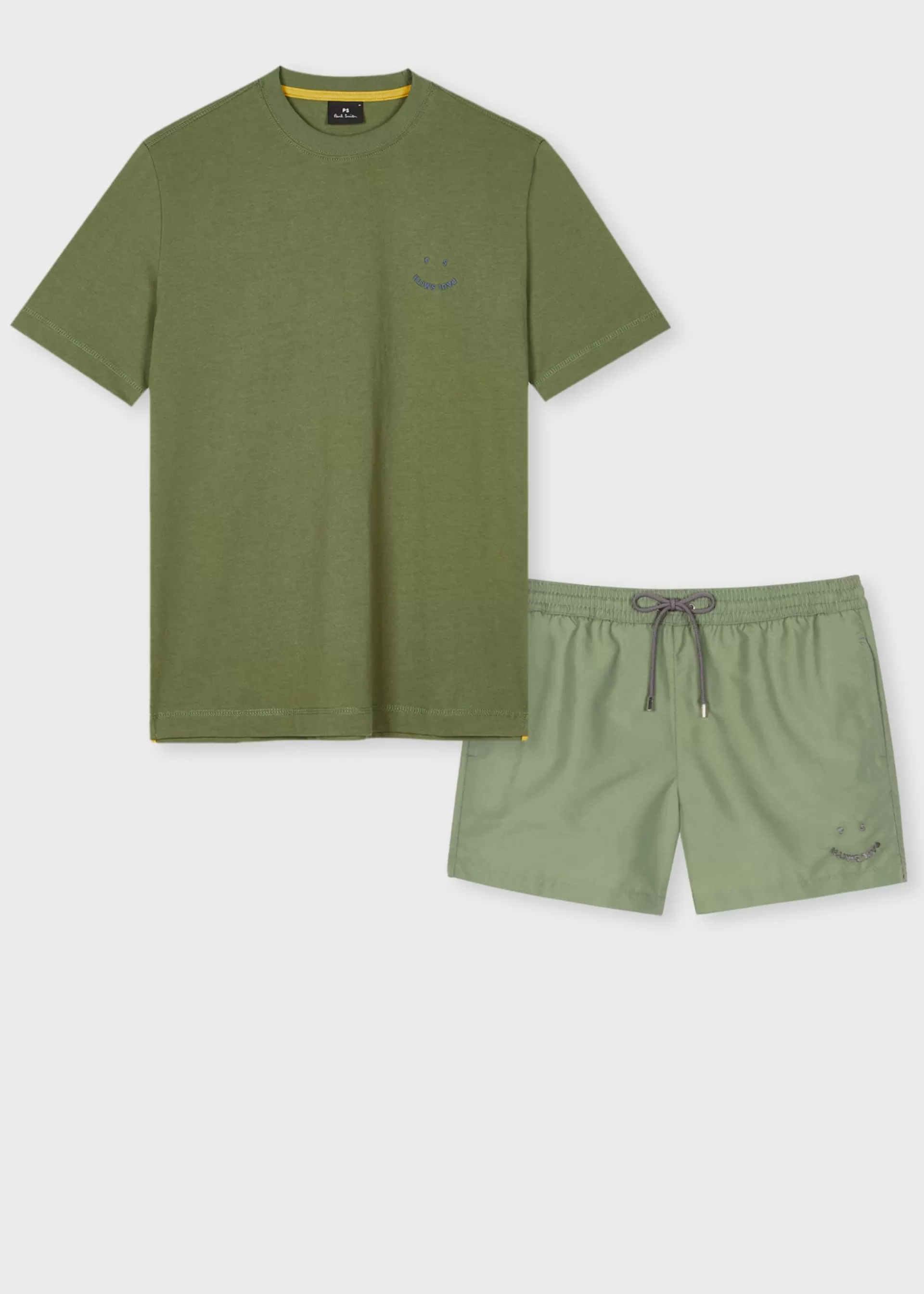 Khaki 'Happy' T-Shirt & Swim Short Set>Paul Smith Best Sale