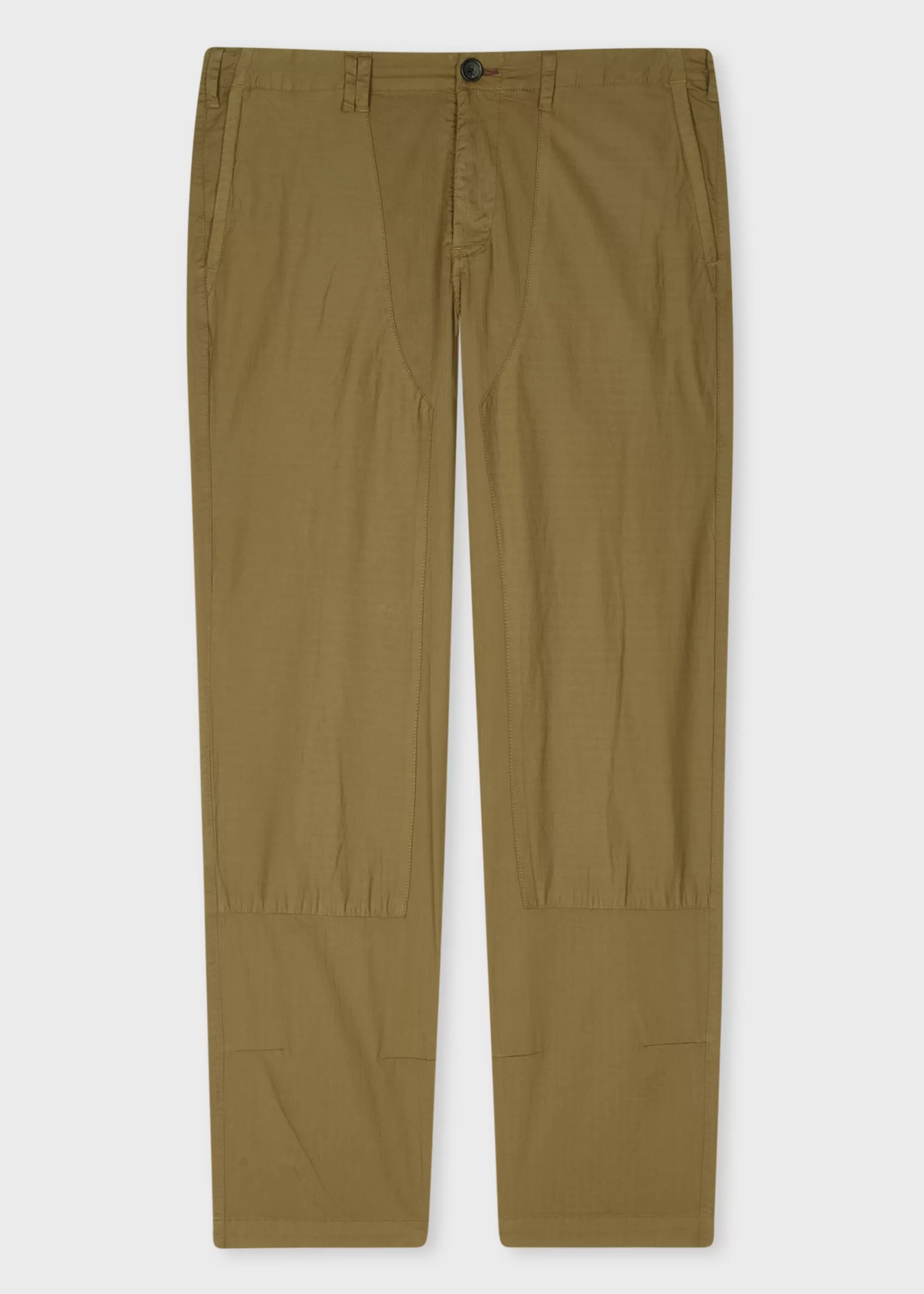 Khaki Stretch-Cotton Panelled Trousers>Paul Smith New