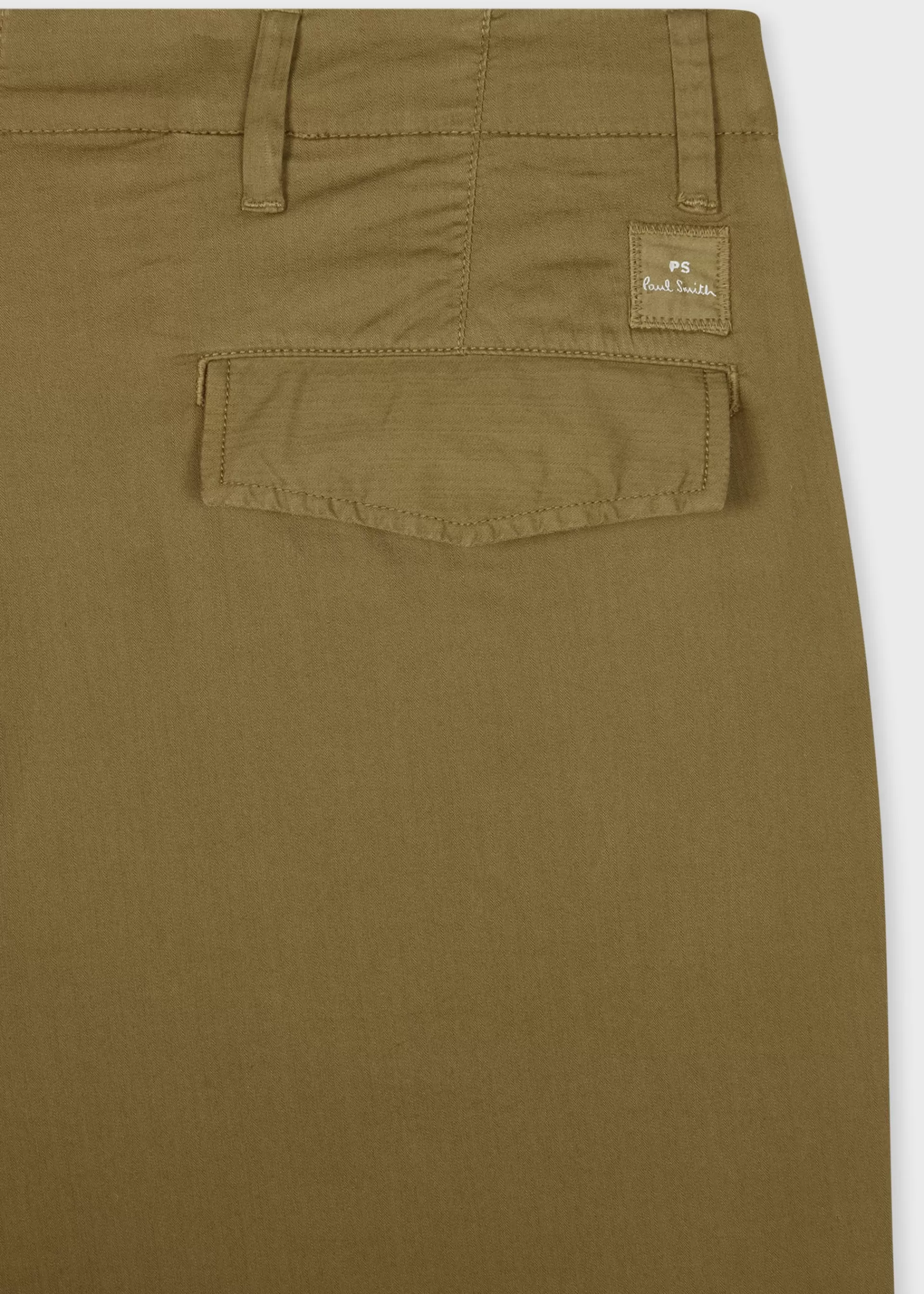 Khaki Stretch-Cotton Panelled Trousers>Paul Smith New