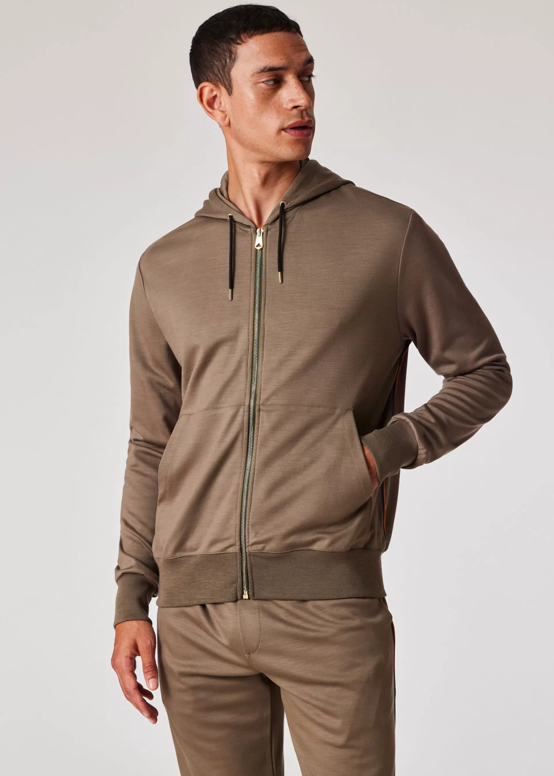 Washable Wool 'Signature Stripe' Zip Hoodie>Paul Smith Clearance