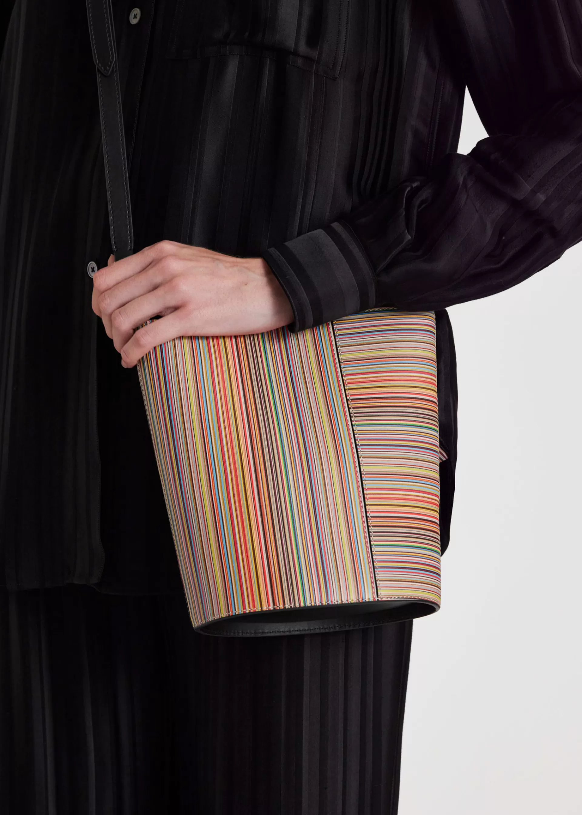 Leather 'Signature Stripe' Bucket Bag>Paul Smith Discount