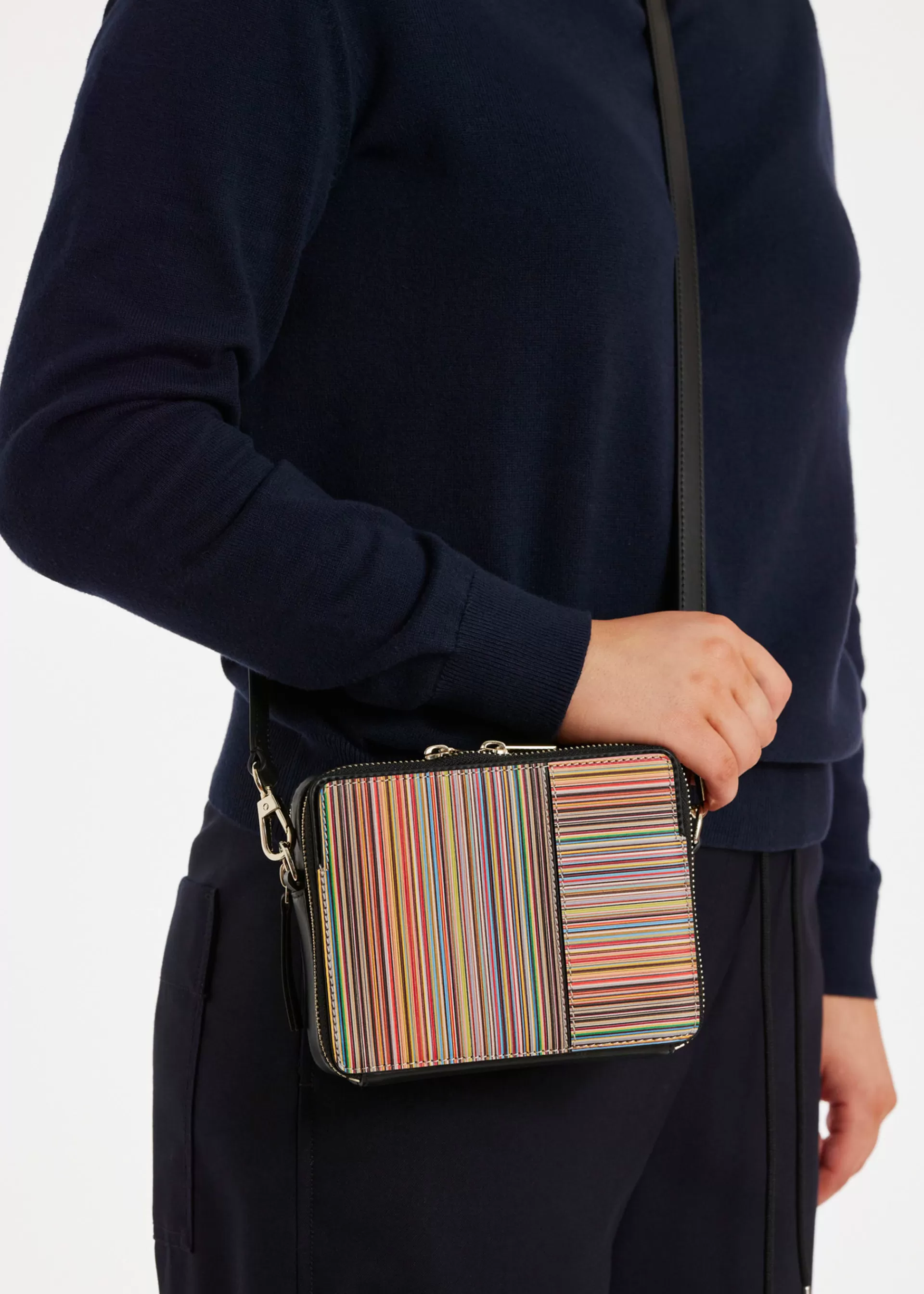 Leather 'Signature Stripe' Cross-Body Bag>Paul Smith Flash Sale