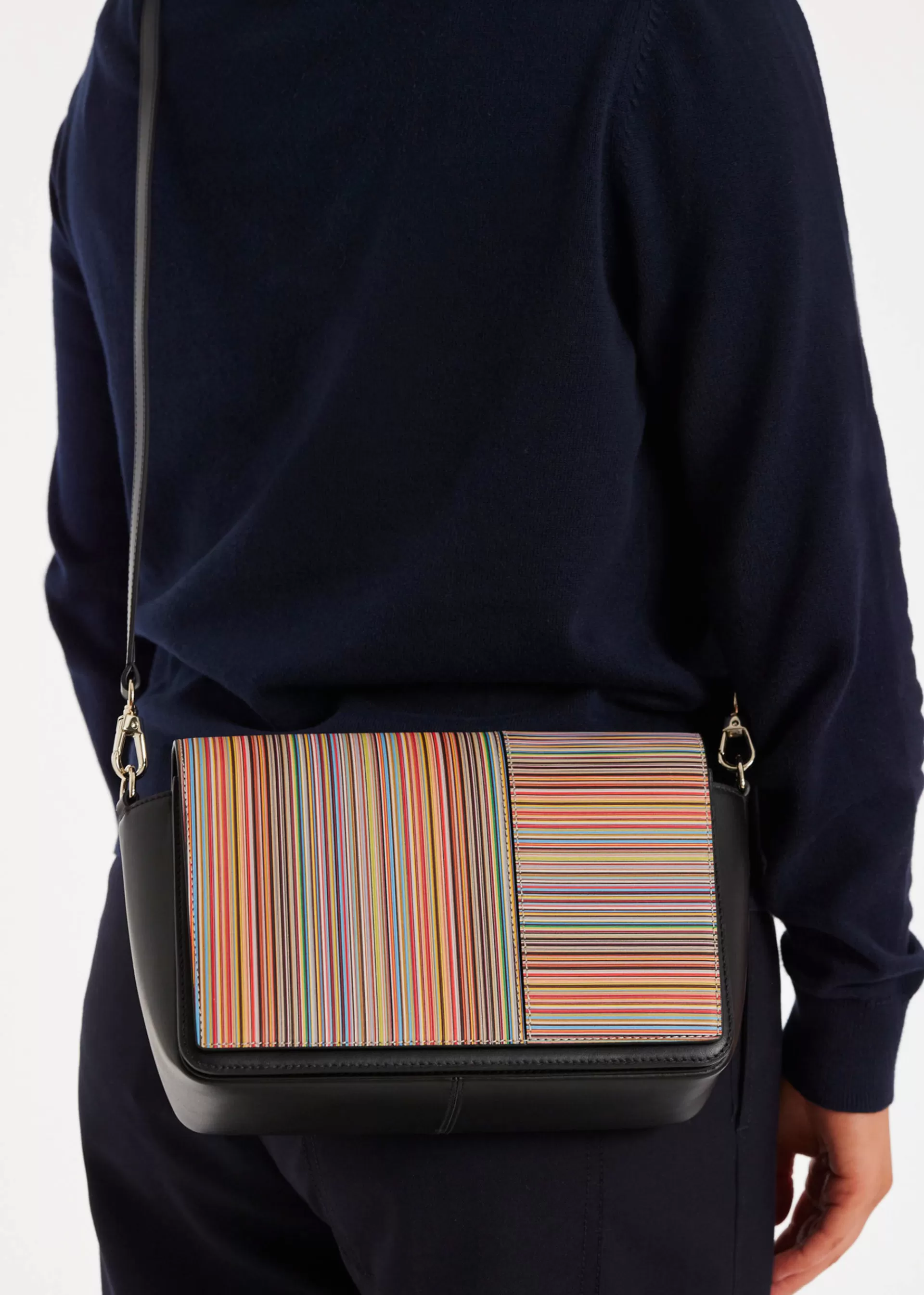 Leather 'Signature Stripe' Flap Cross Body Bag>Paul Smith Cheap