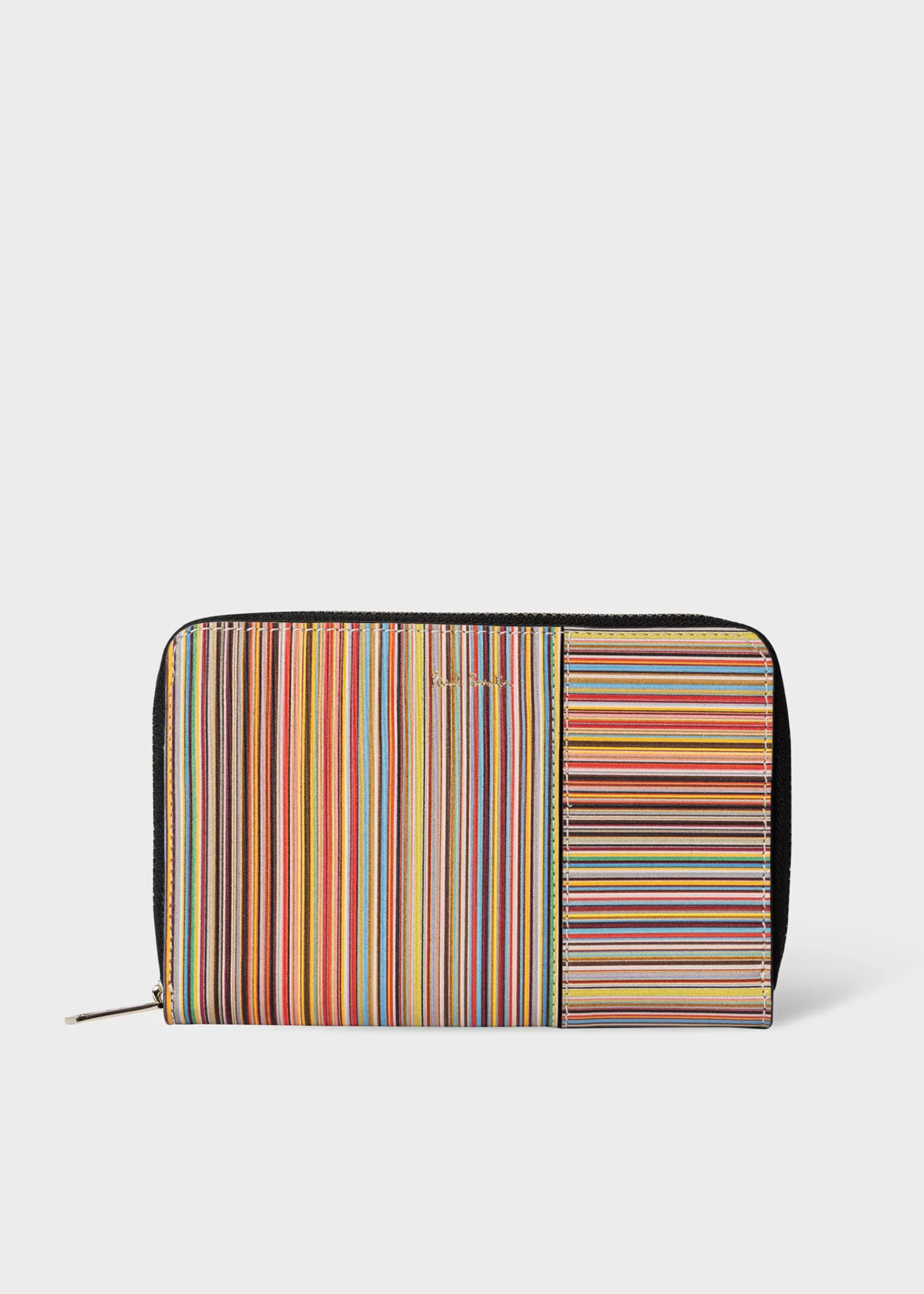 Leather 'Signature Stripe' Zip-Around Purse>Paul Smith Best