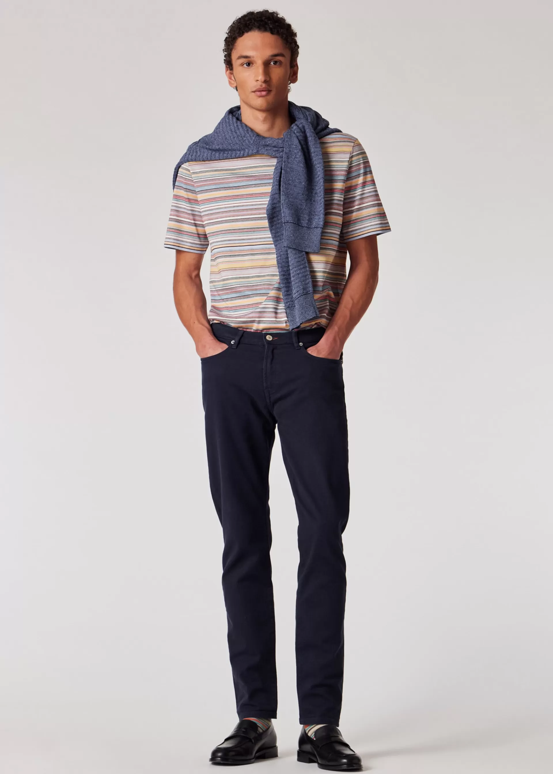 Light Blue Cotton-Linen Textured Sweater>Paul Smith Hot