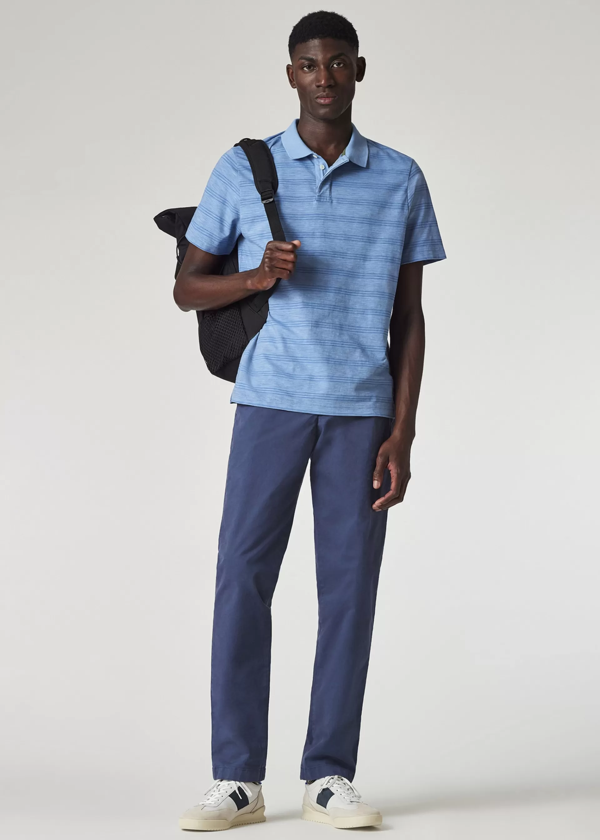 Light Blue Marl Stripe Polo Shirt>Paul Smith Best