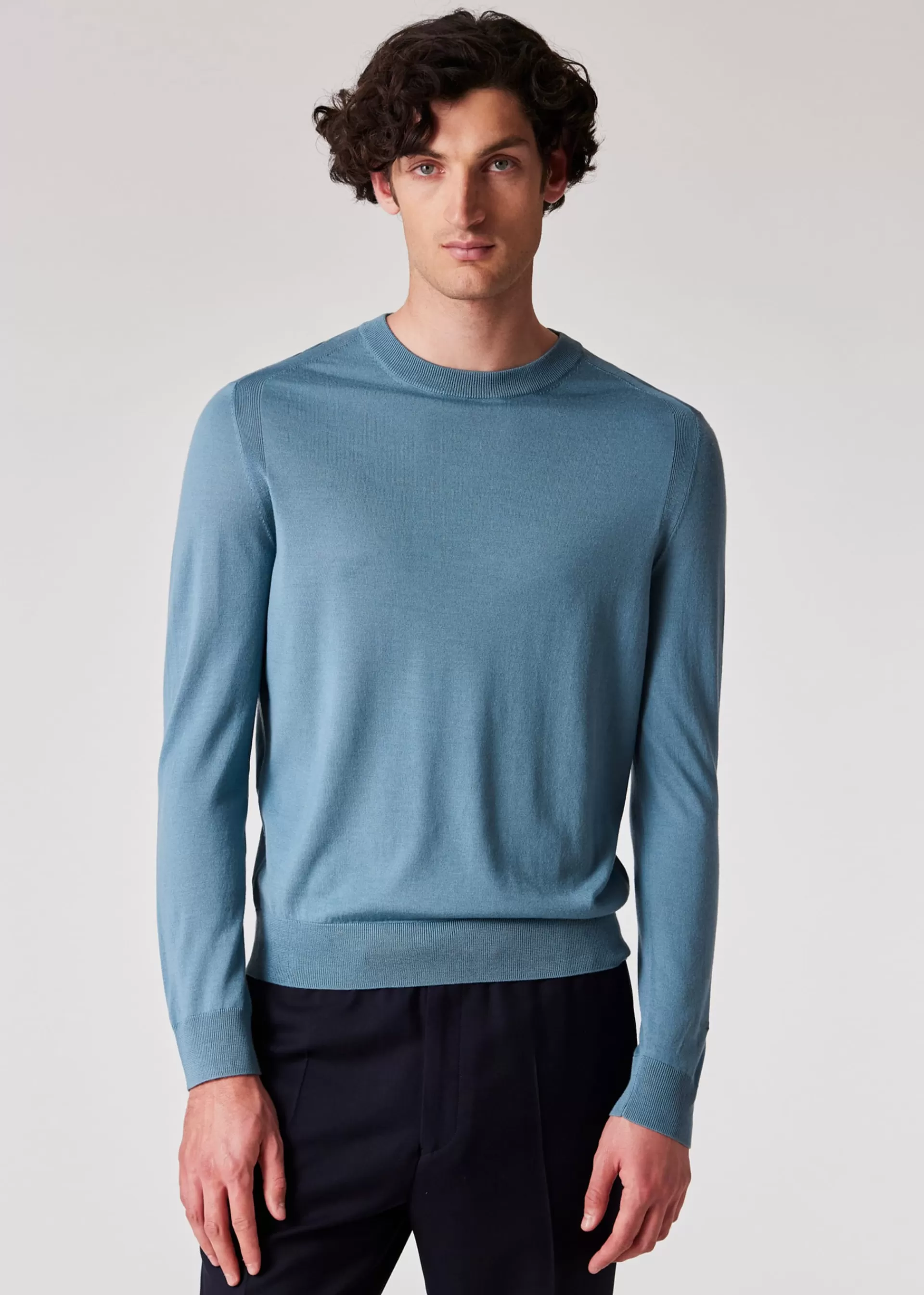 Light Blue Merino Wool Sweater>Paul Smith Shop