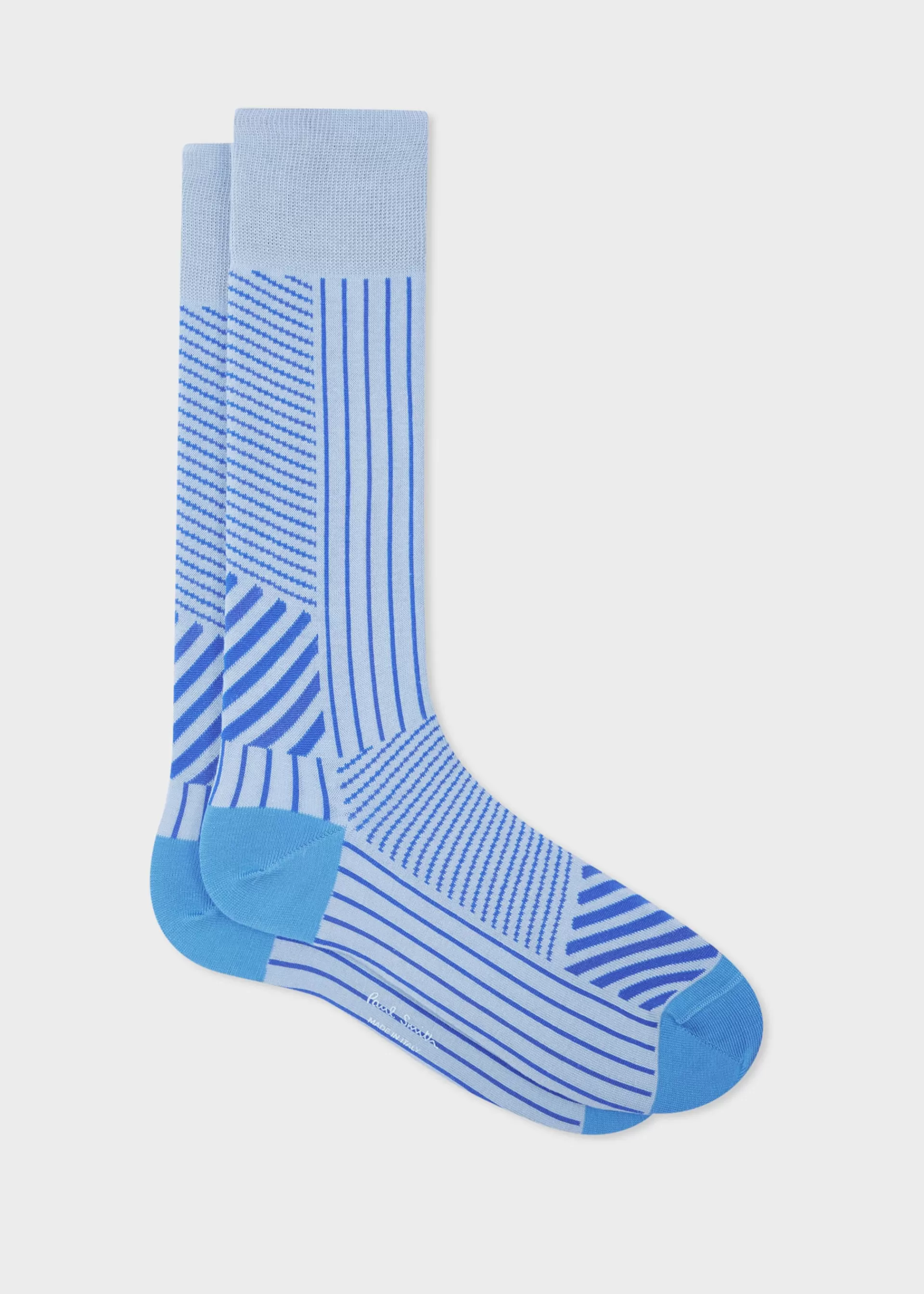 Light Blue Mixed Stripe Socks>Paul Smith Store