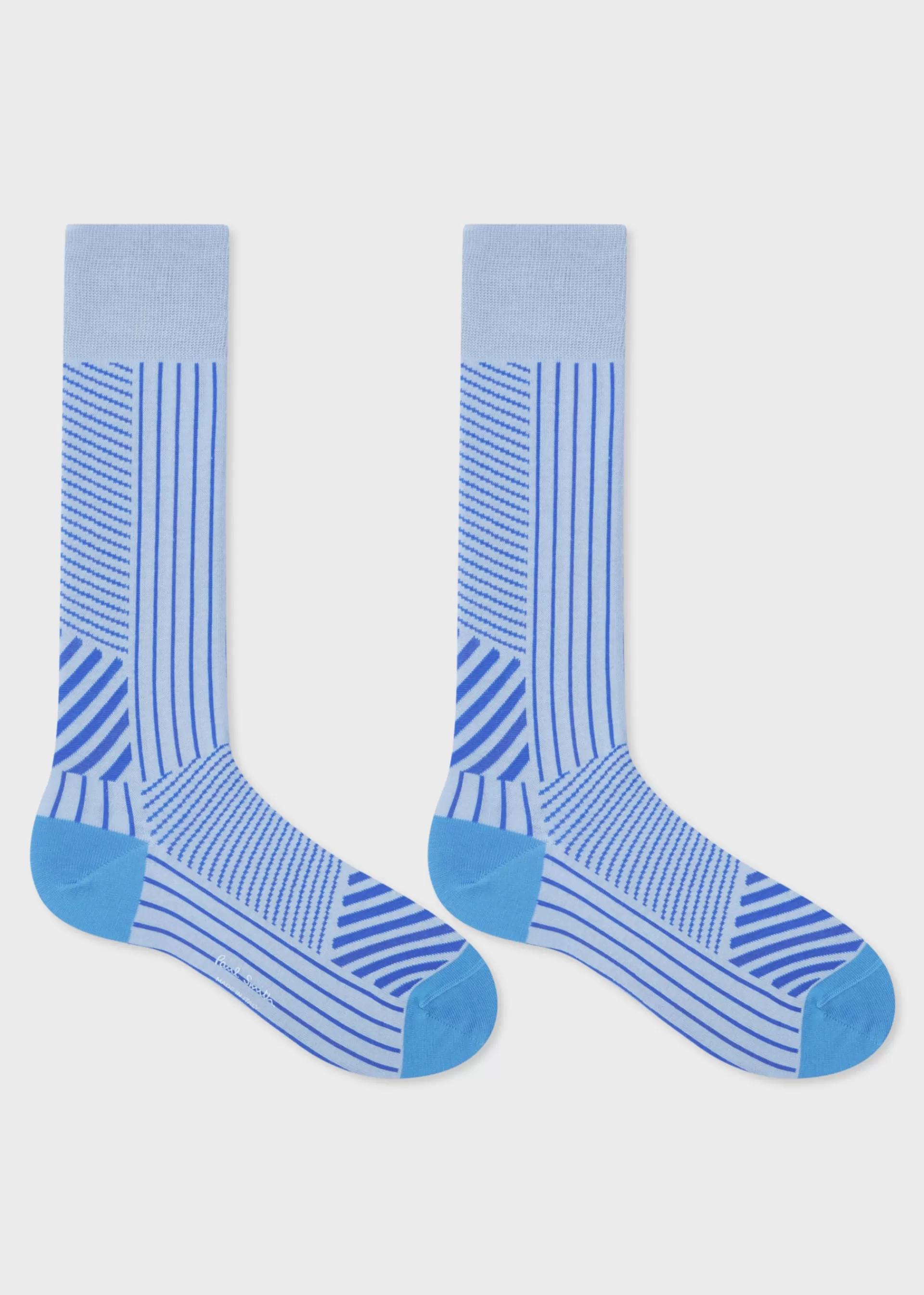 Light Blue Mixed Stripe Socks>Paul Smith Store