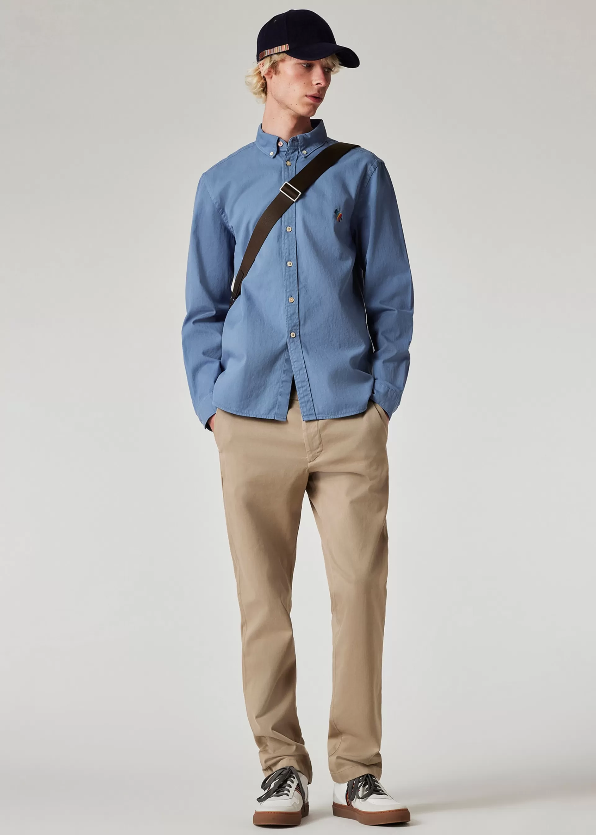Light Blue Organic Cotton Twill 'Broad Stripe Zebra' Shirt>Paul Smith Cheap