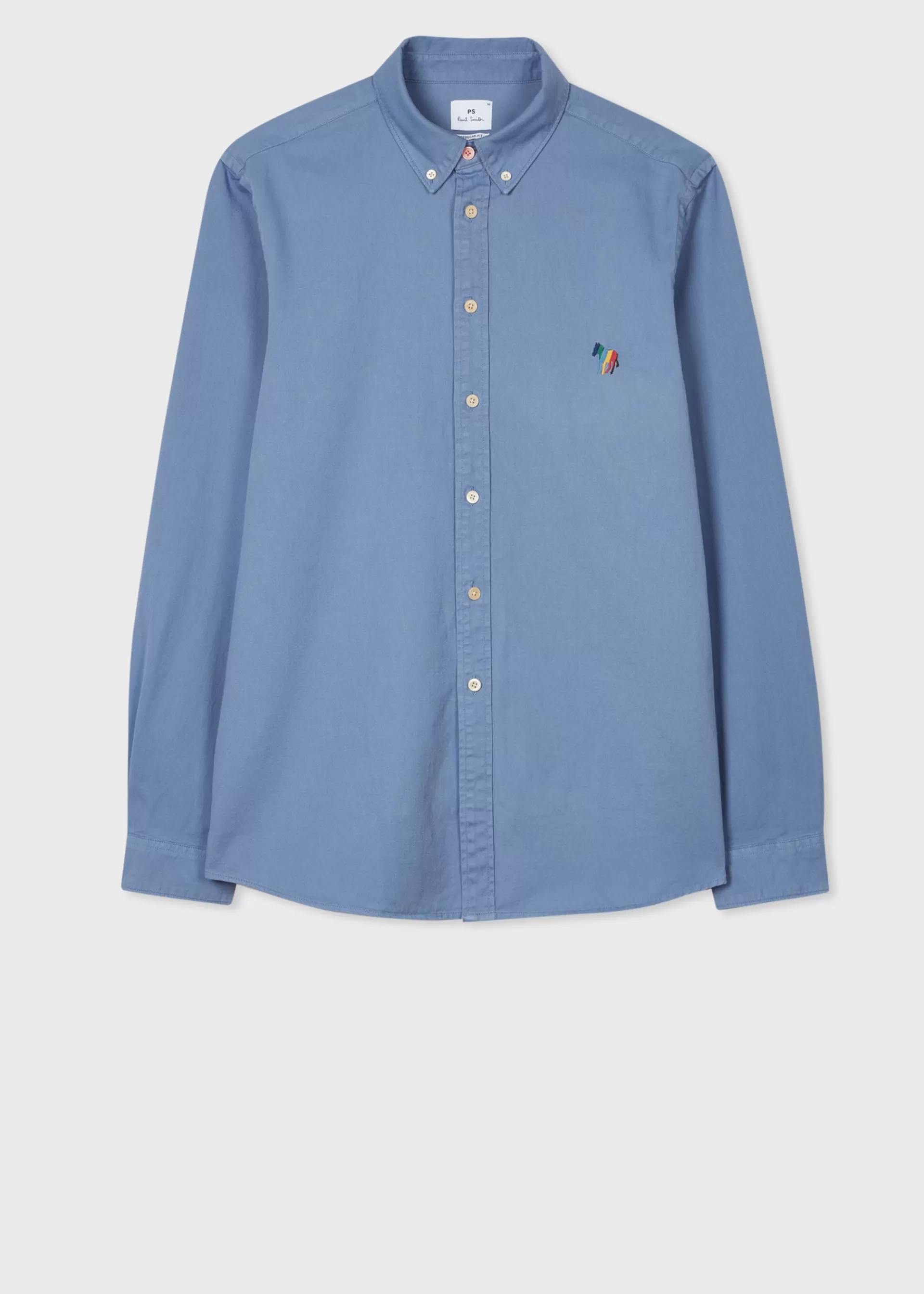 Light Blue Organic Cotton Twill 'Broad Stripe Zebra' Shirt>Paul Smith Cheap